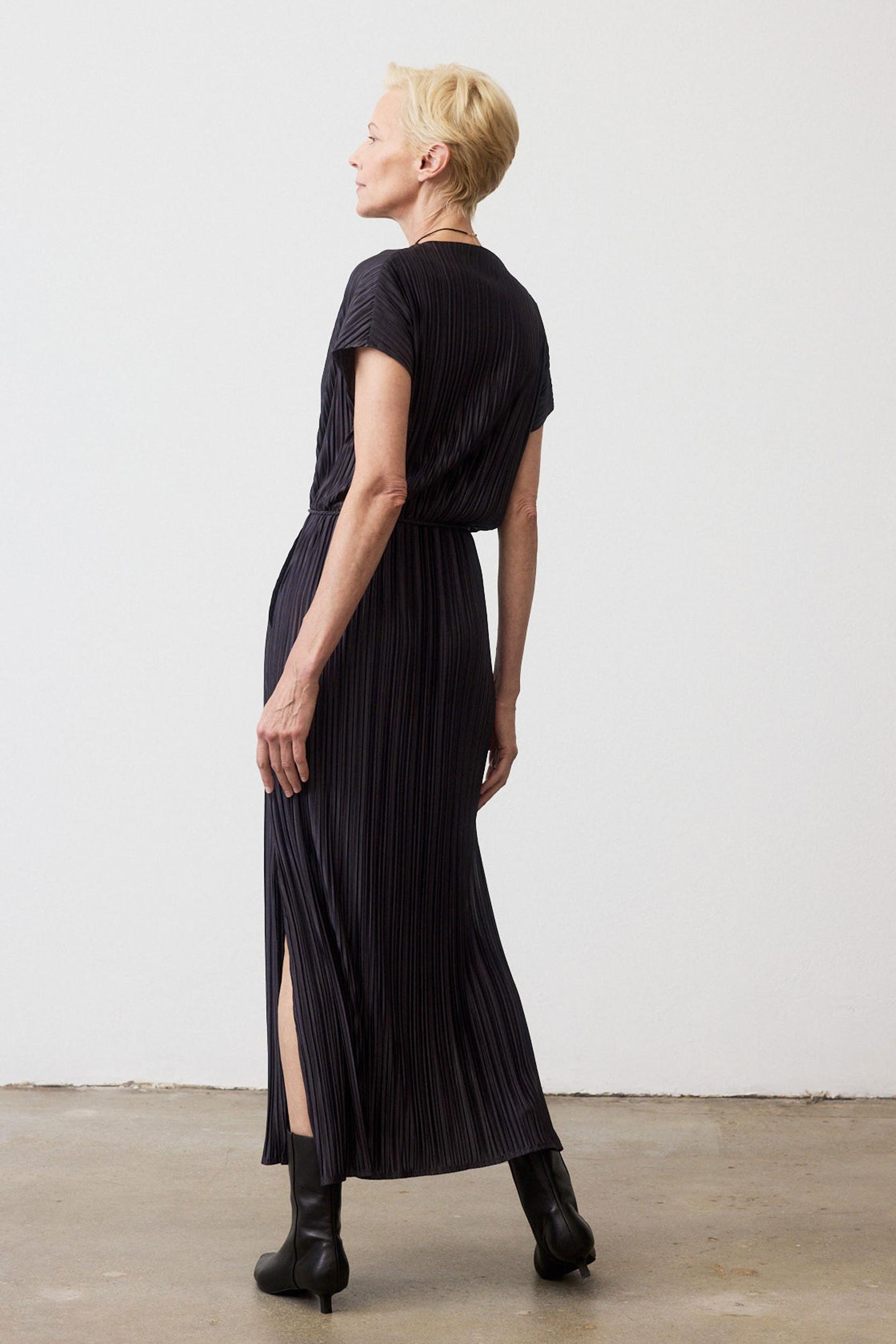 Draped Pleated Maxi Dress Product Image