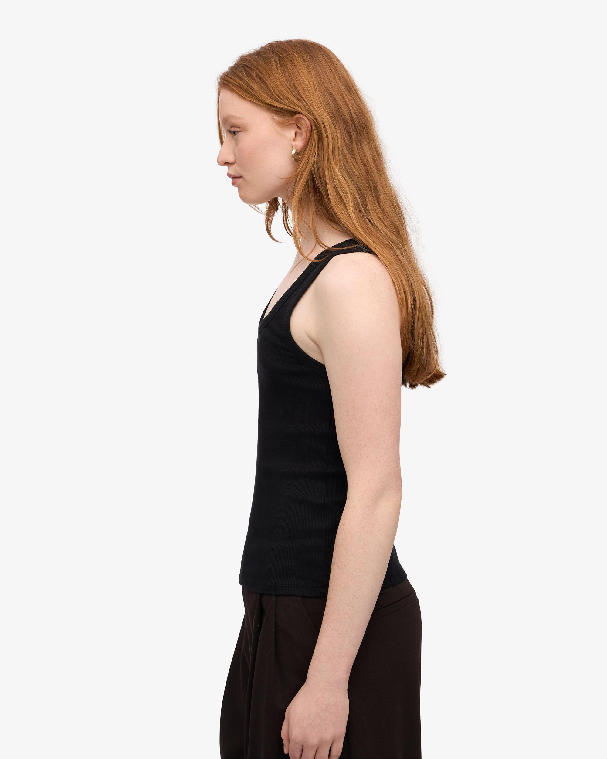 Women Organic Rib Tank Top - Coffee Brown Product Image