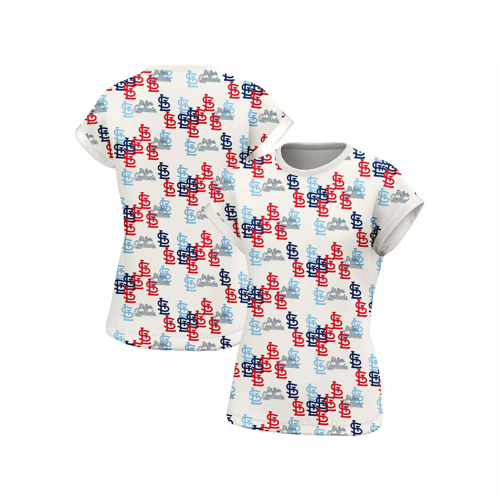 Women's Lusso White St. Louis Cardinals Madge Dolman Tri-Blend T-Shirt,  Product Image