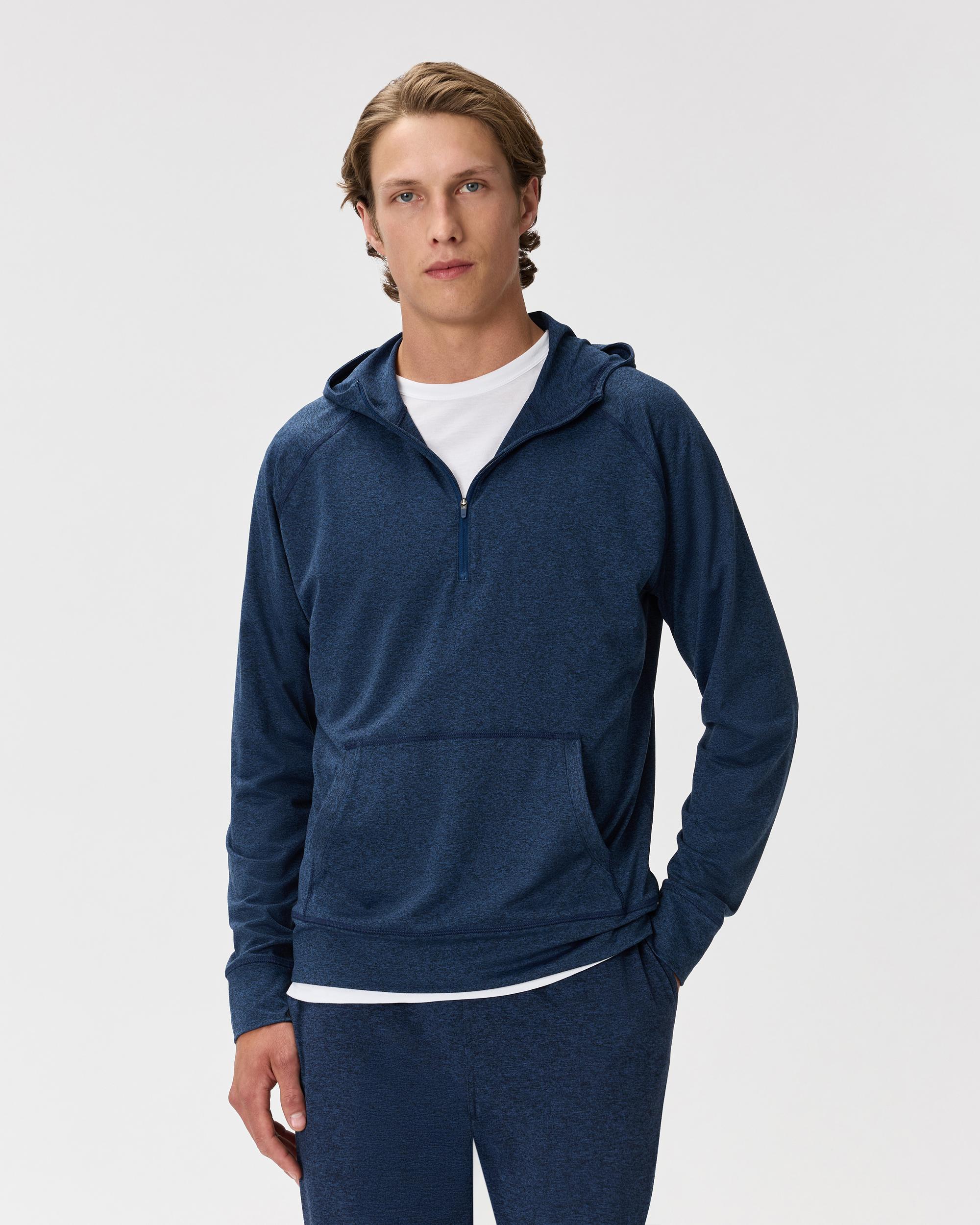Quince | Men's Flowknit Performance Half-Zip Hoodie Recycled Polyester Product Image