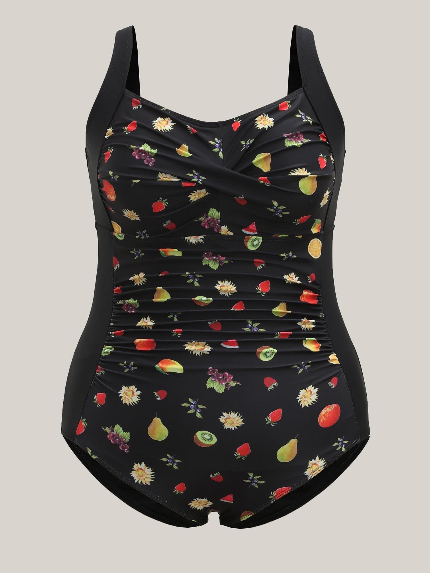 Fruit Party Ruched One-Piece Swimsuit Female Product Image
