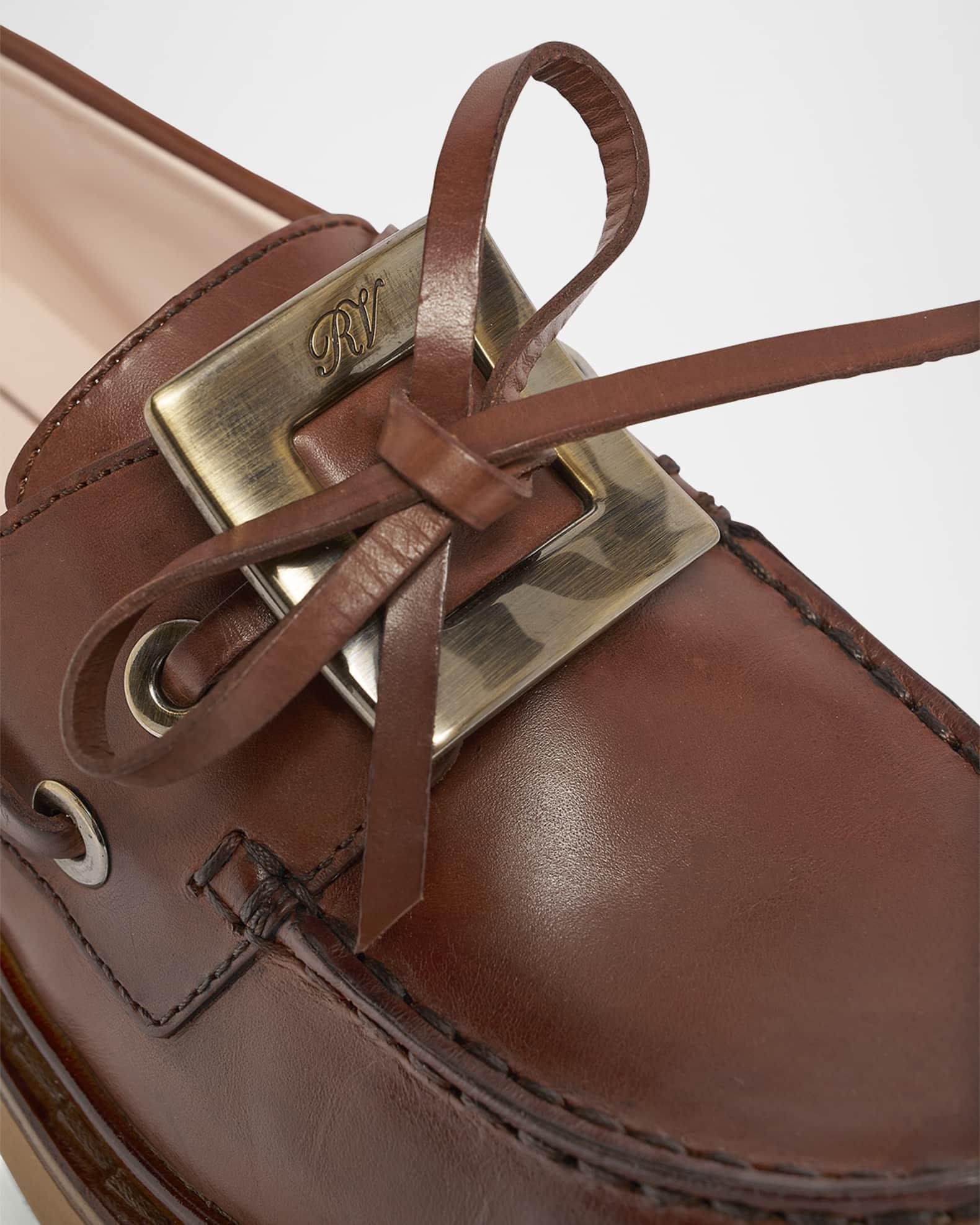 Viv Ranger Leather Buckle Lug-Sole Boat Loafers Product Image