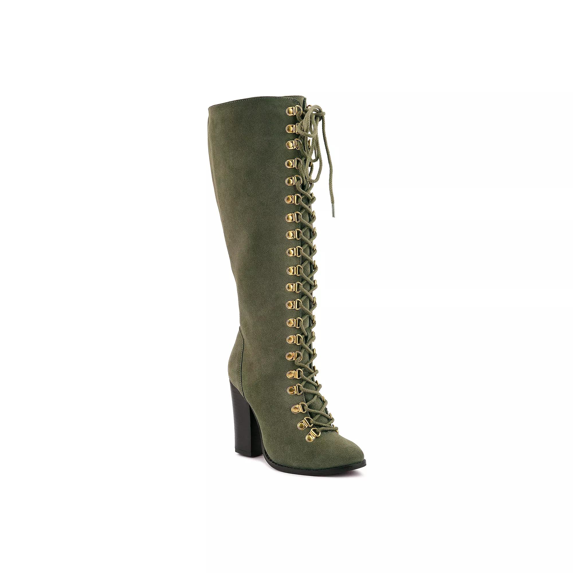 Rag & Co Sleet Slay Women's Suede Mid-Calf Boots, Size: 5, Green Product Image