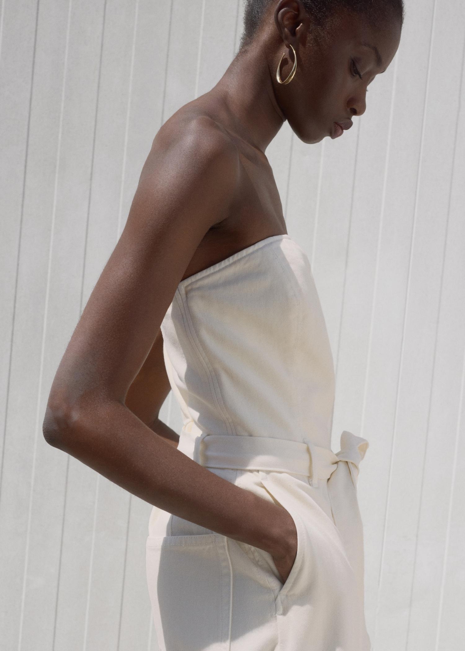 Denim jumpsuit belt - Women | MANGO USA Product Image