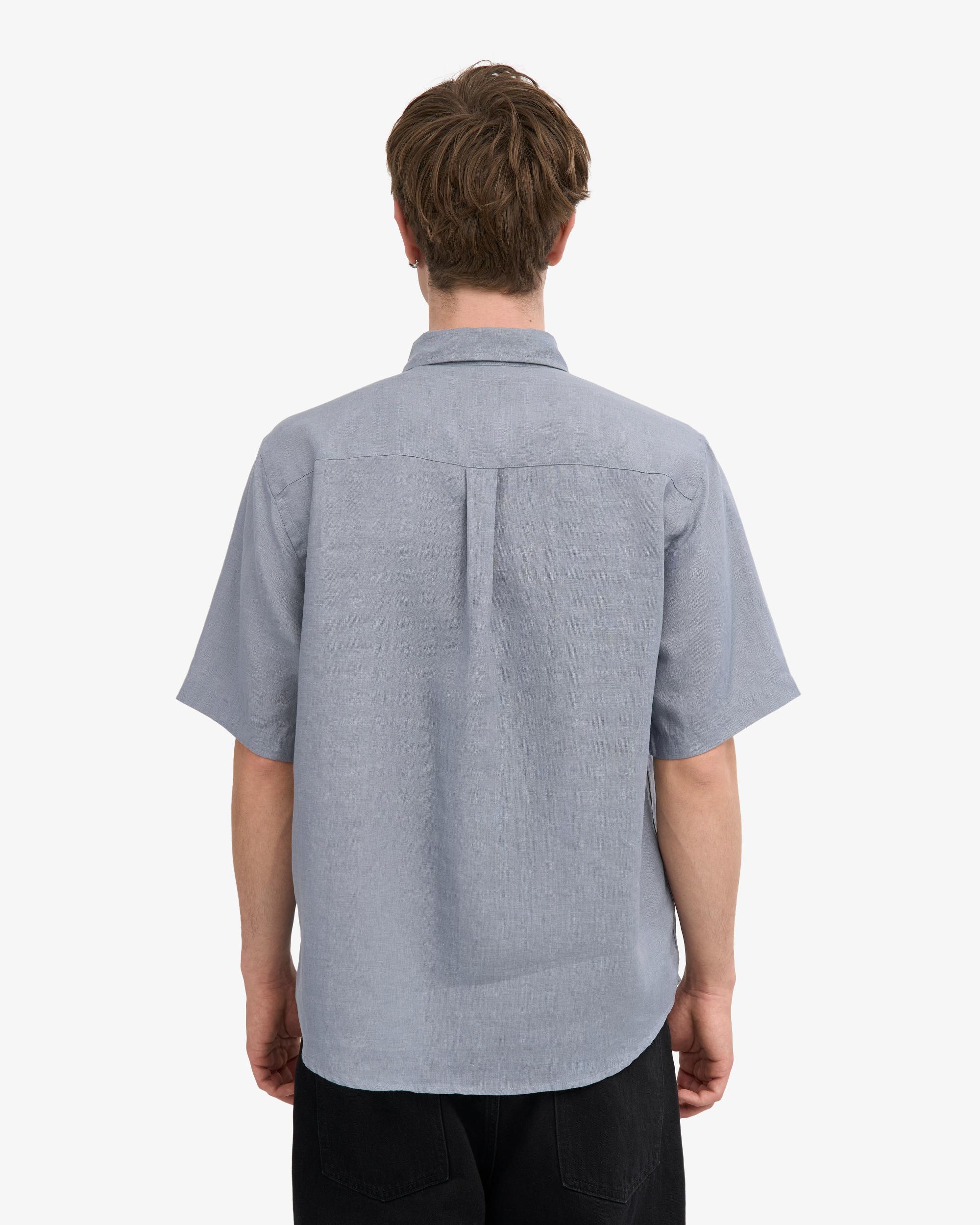 Linen SS Shirt - Steel Blue Product Image