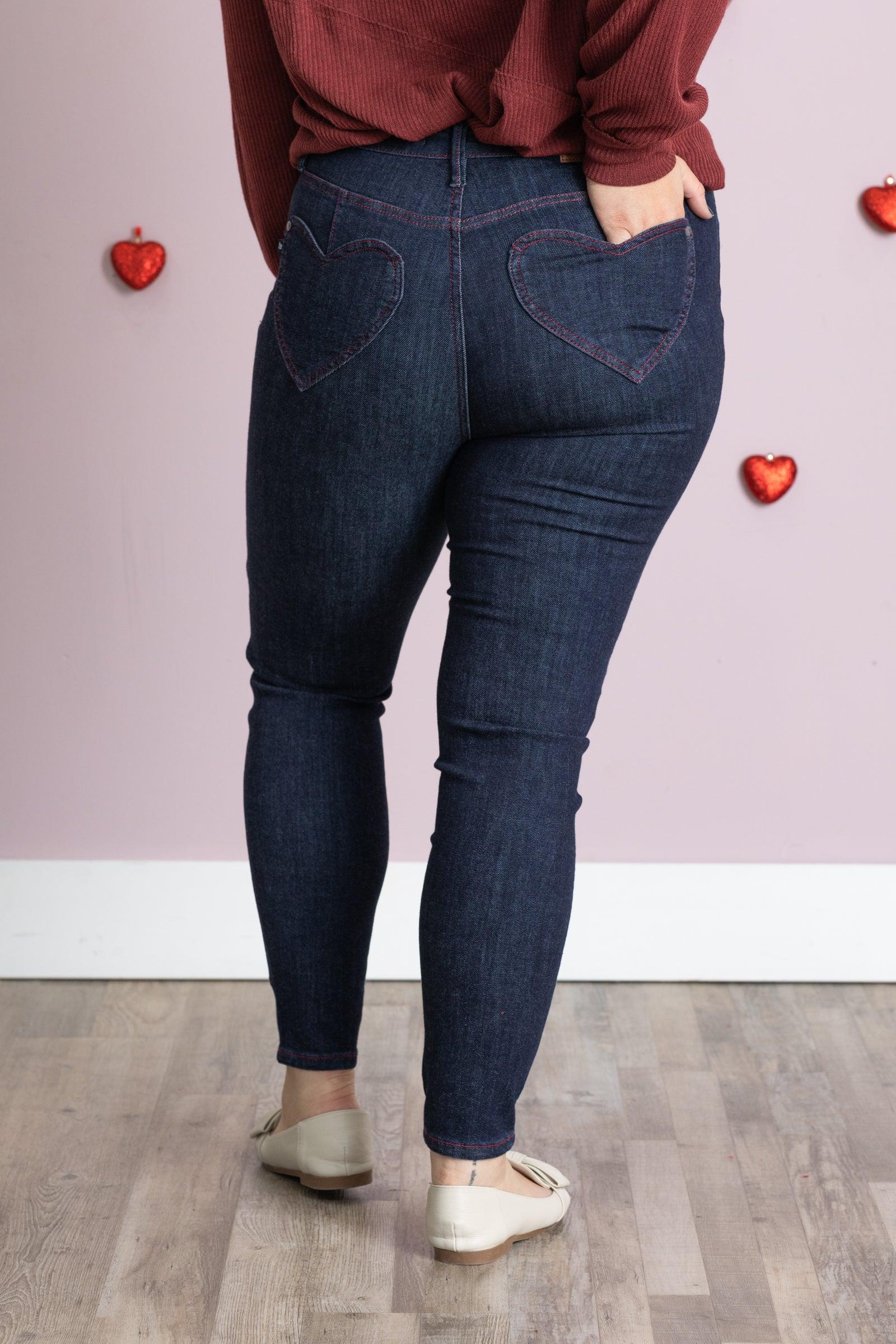 Judy Blue Heart Back Pockets Skinny Jean Product Image