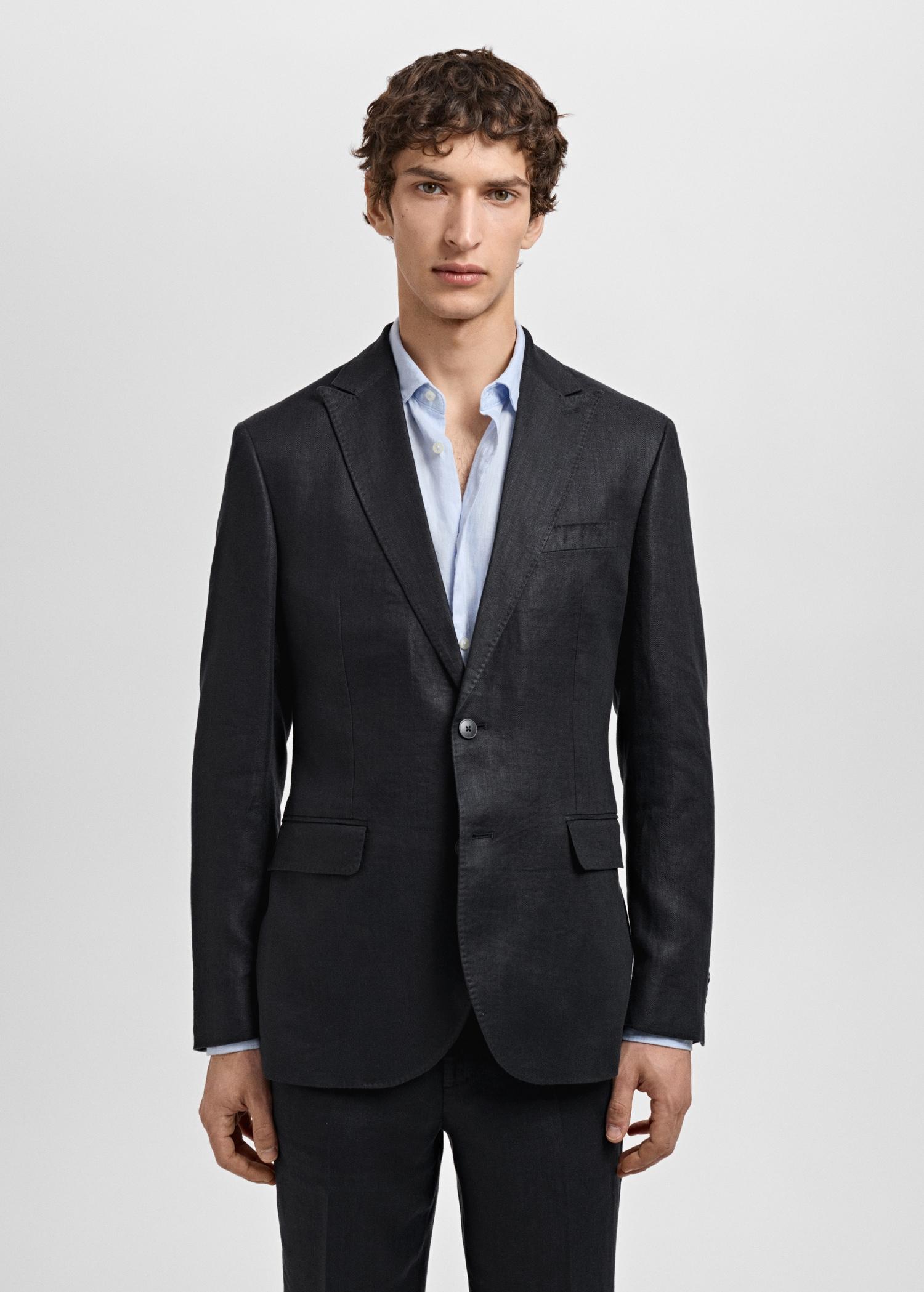 Amalfi 100% linen slim-fit suit blazer - Men | MANGO USA Product Image