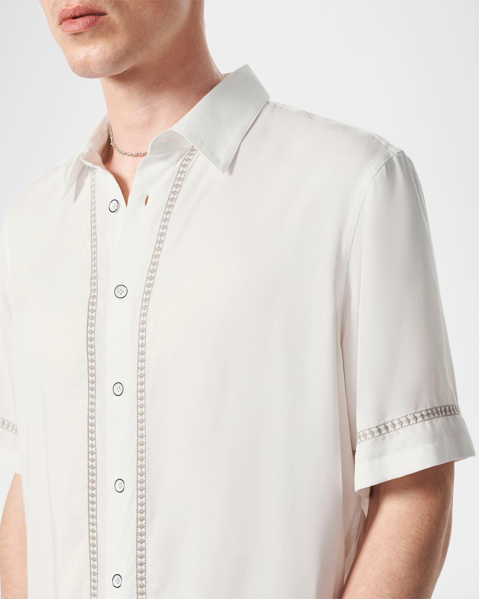 Men's Dalton Embroidered-Trim Short-Sleeve Shirt Product Image