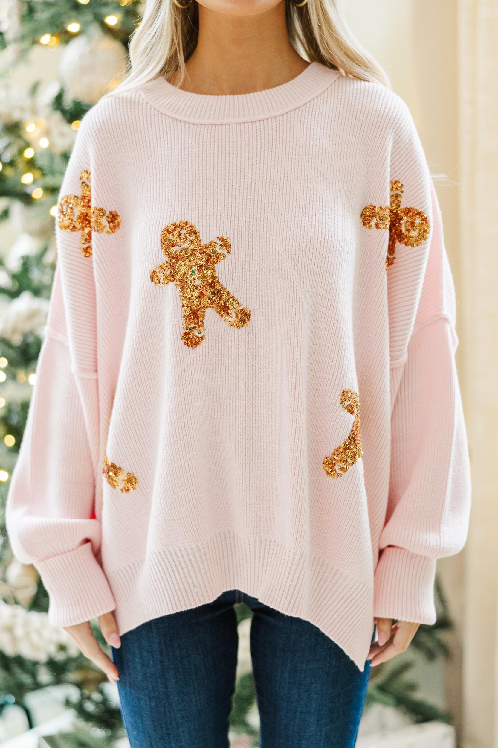 Sweet Tooth Light Pink Gingerbread Sweater Female Product Image