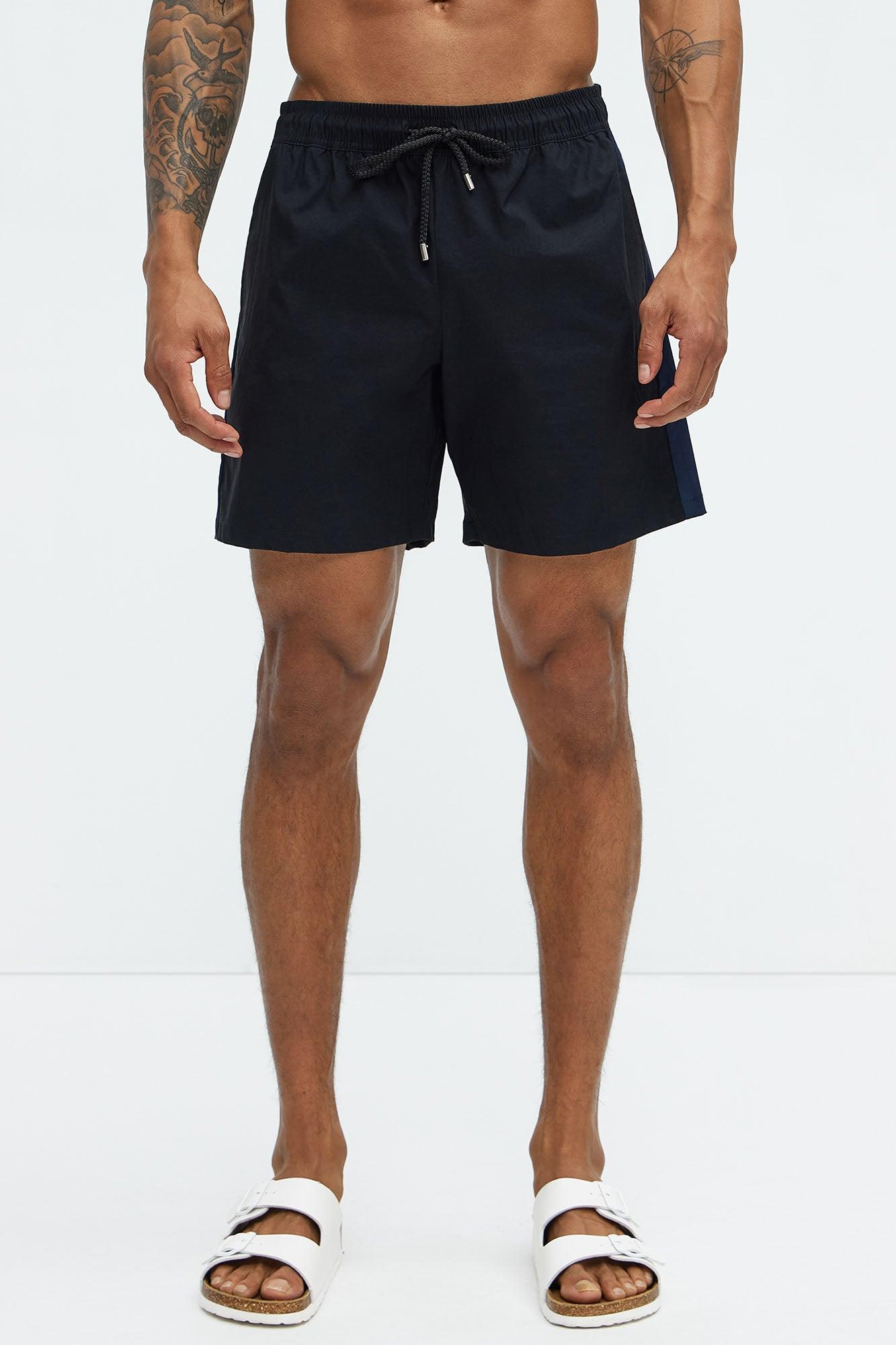 Contrast On The Side Swim Classic Trunk - Black/combo Product Image