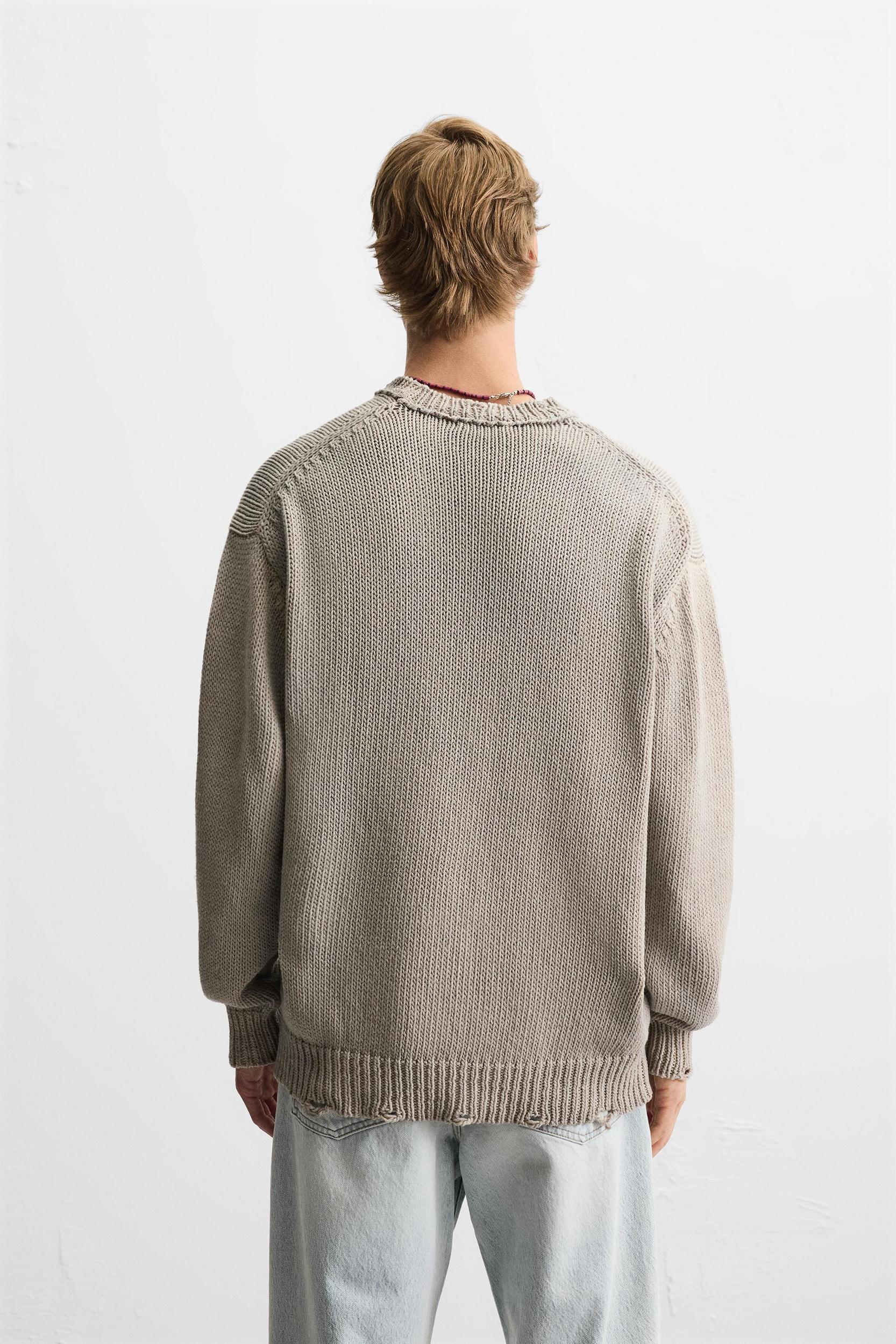 WASHED RIPPED EFFECT SWEATER Product Image