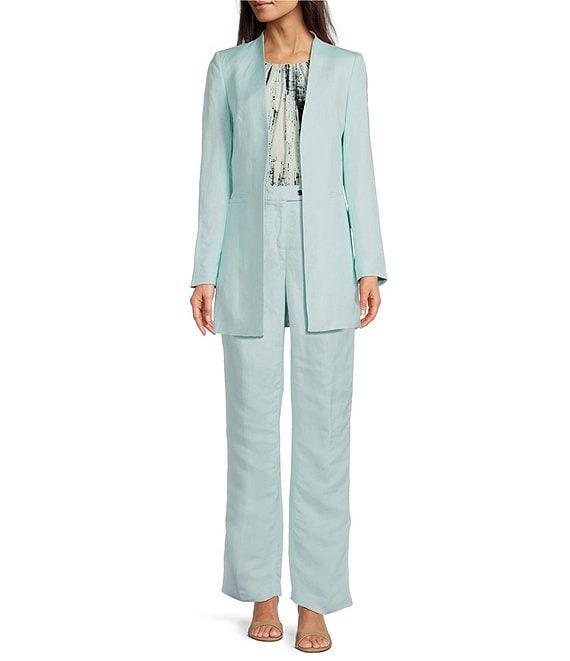 Calvin Klein Pleated Crew Neck Short Sleeve Blouse Product Image