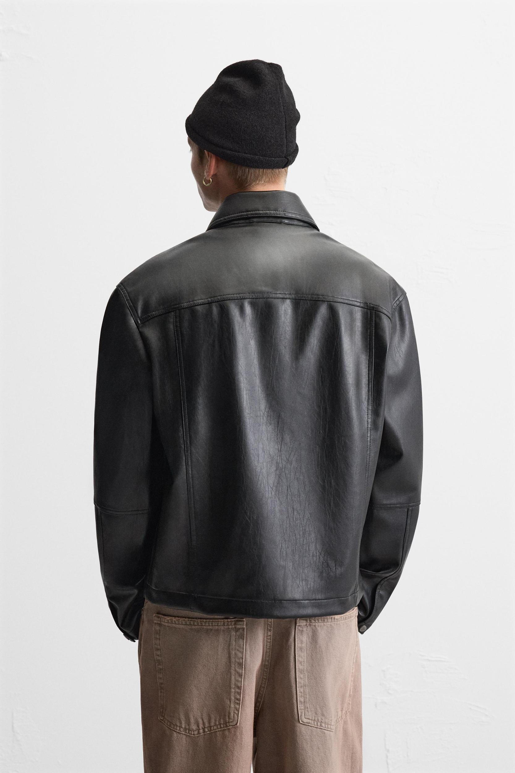 FAUX LEATHER OVERSHIRT Product Image