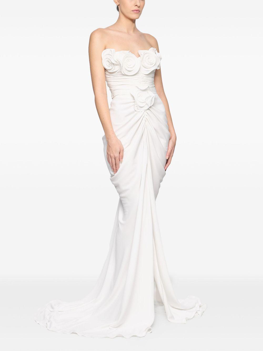 strapless floral-detail gown Product Image
