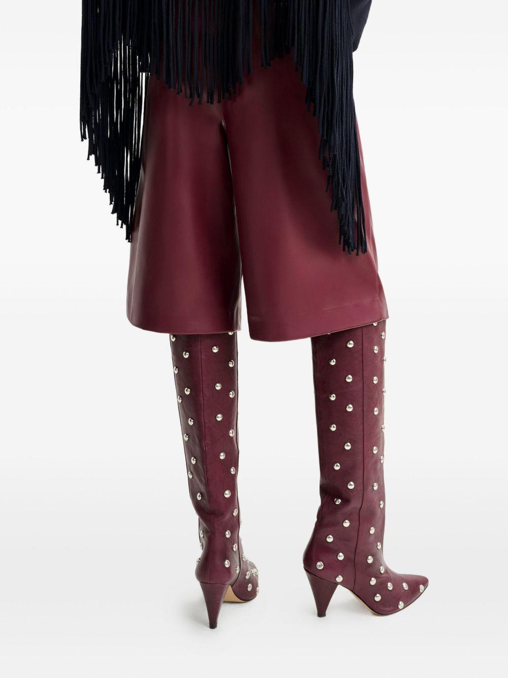 pleated faux-leather shorts Product Image