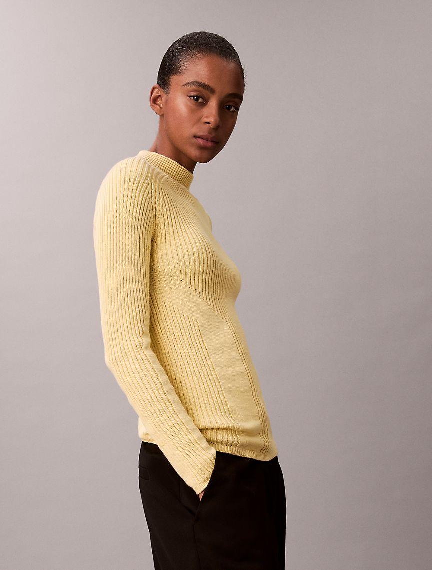 Cotton Rib Slim Sweater Product Image