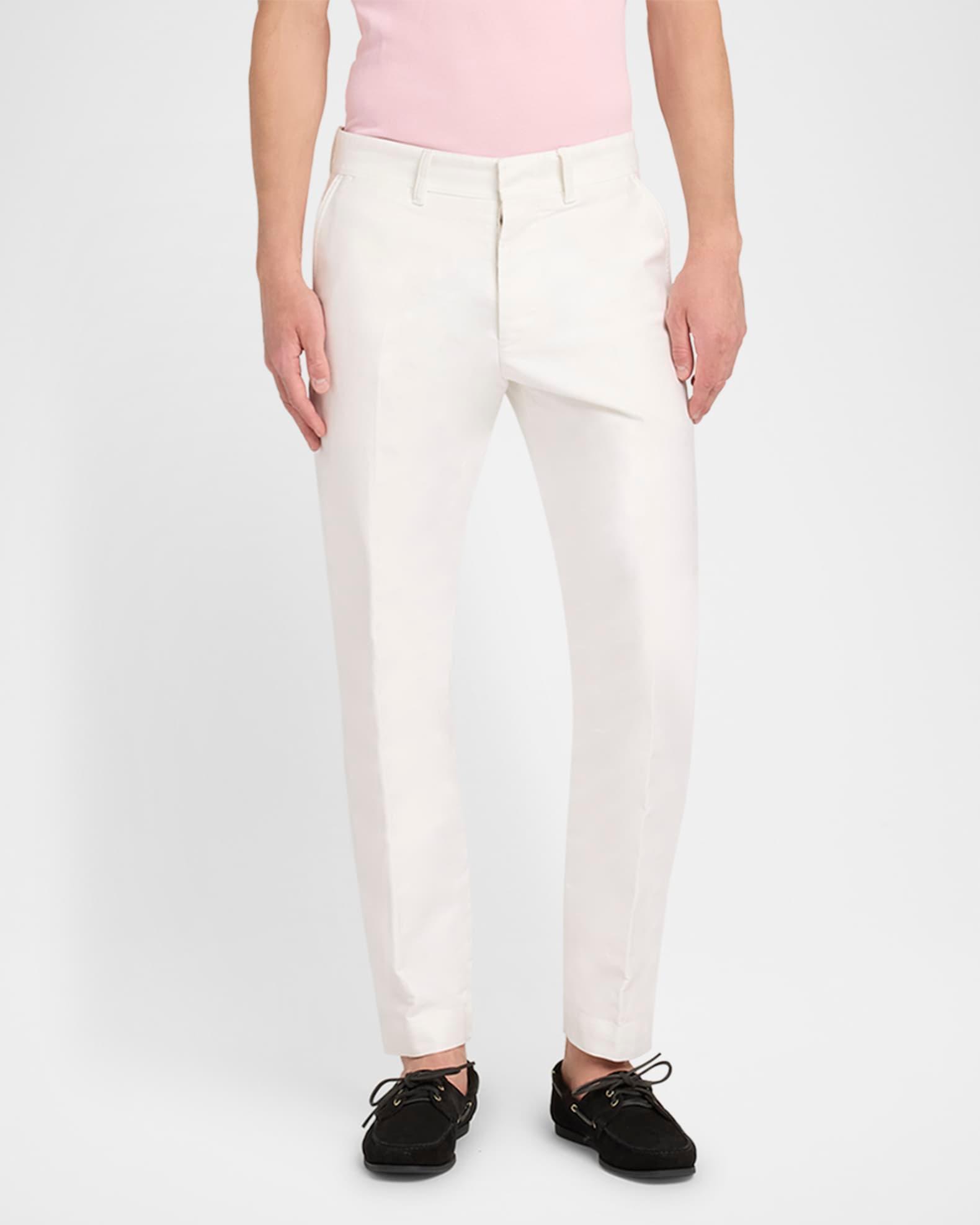 Men's Brushed Cotton-Satin Chino Pants Product Image