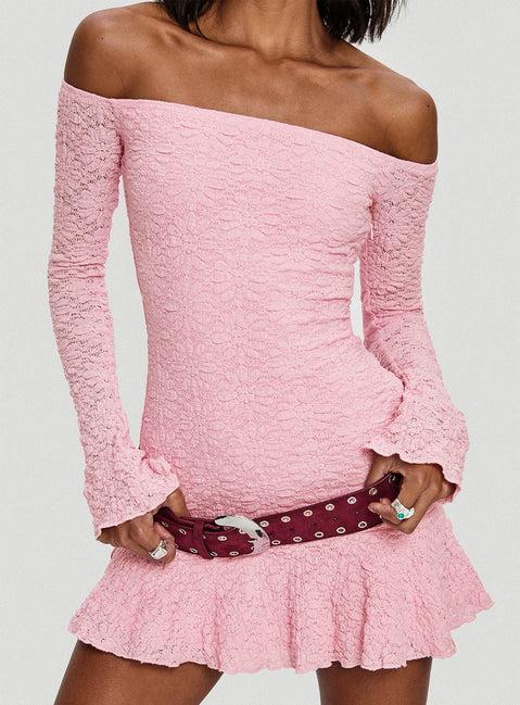 Vancesca Long Sleeve Mini Dress Pink Product Image