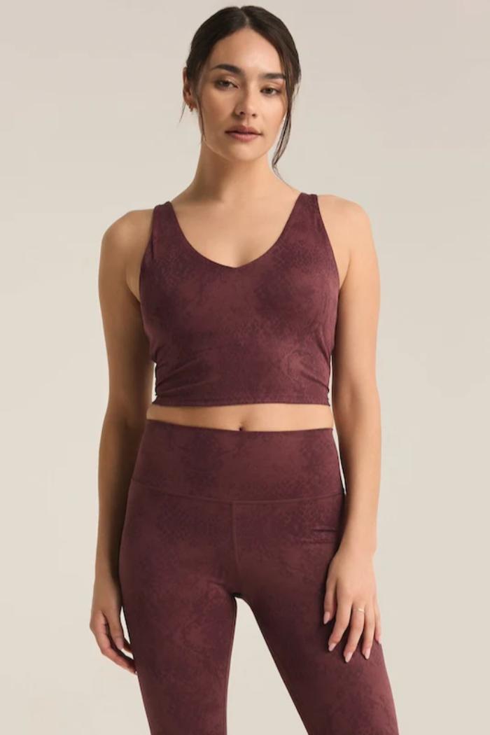 V-Neck Long Line Python Tank Product Image