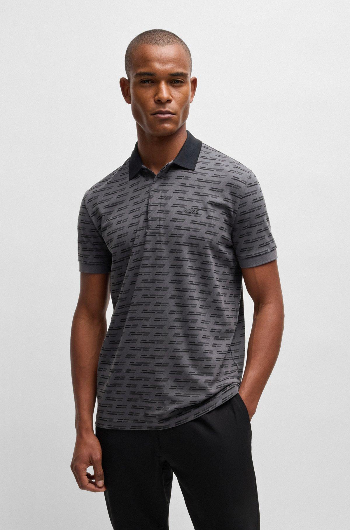 Paddy polo shirt in printed stretch cotton Product Image