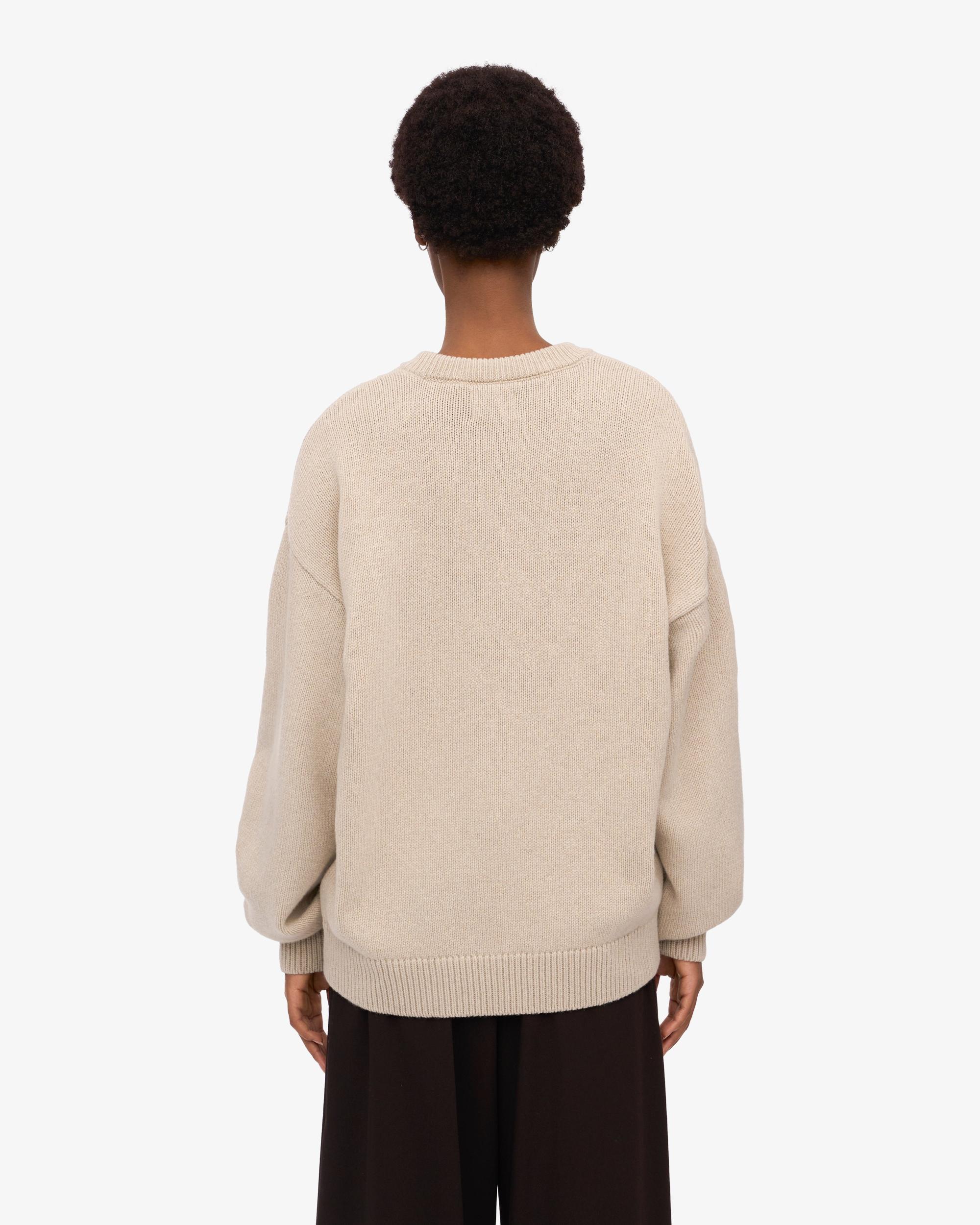 Oversized Merino Wool Crew - Ivory White Product Image