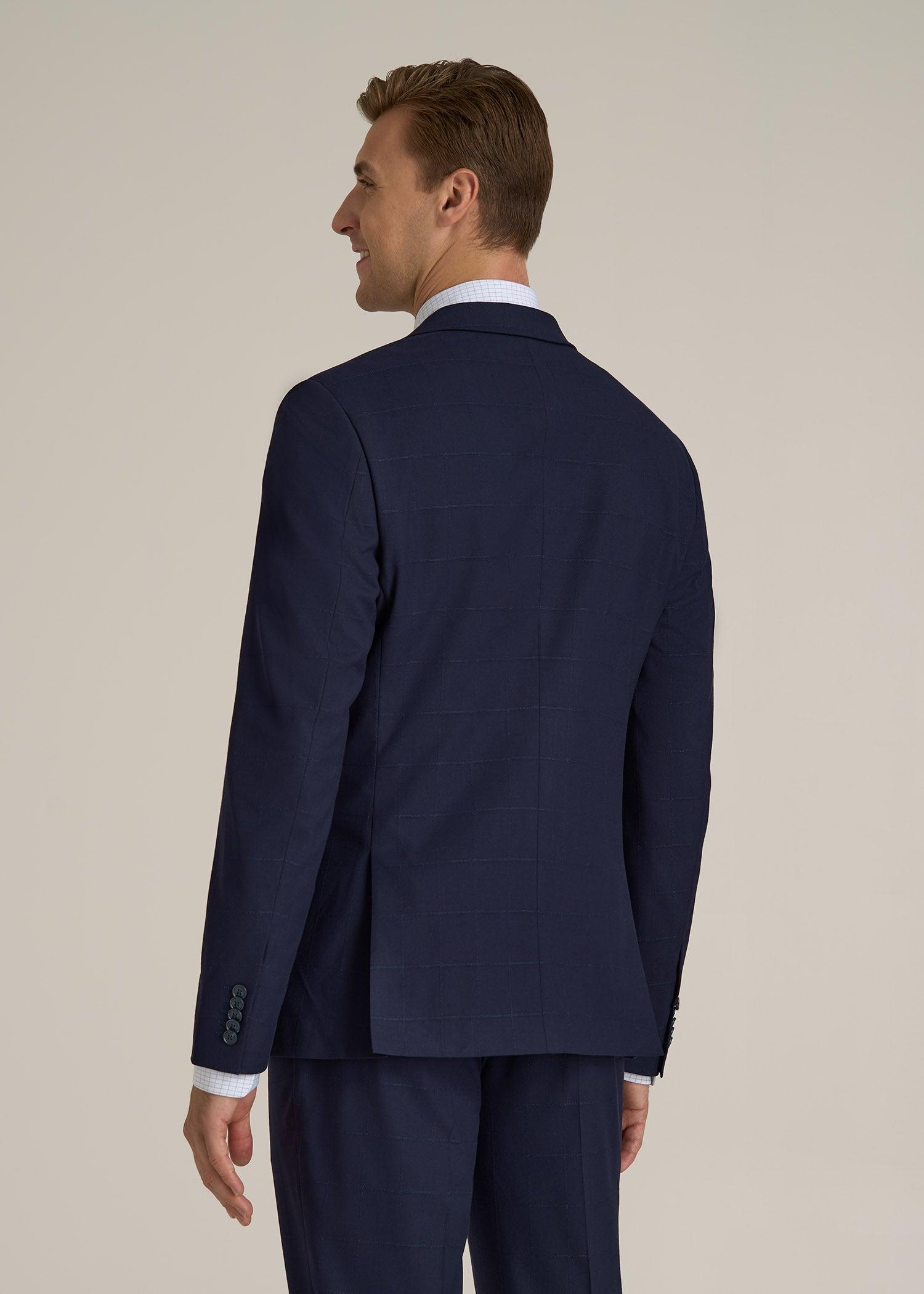 Suit Jacket for Tall Men in Blue Windowpane Male Product Image
