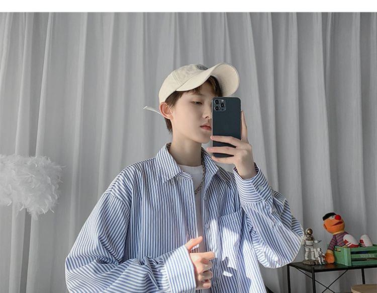 Long Sleeve Striped Button Up Shirt Product Image