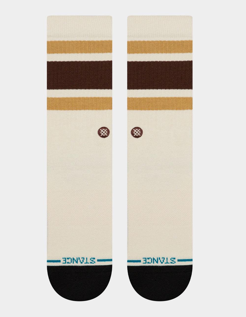 STANCE Boyd Mens Crew Socks - white brown Product Image