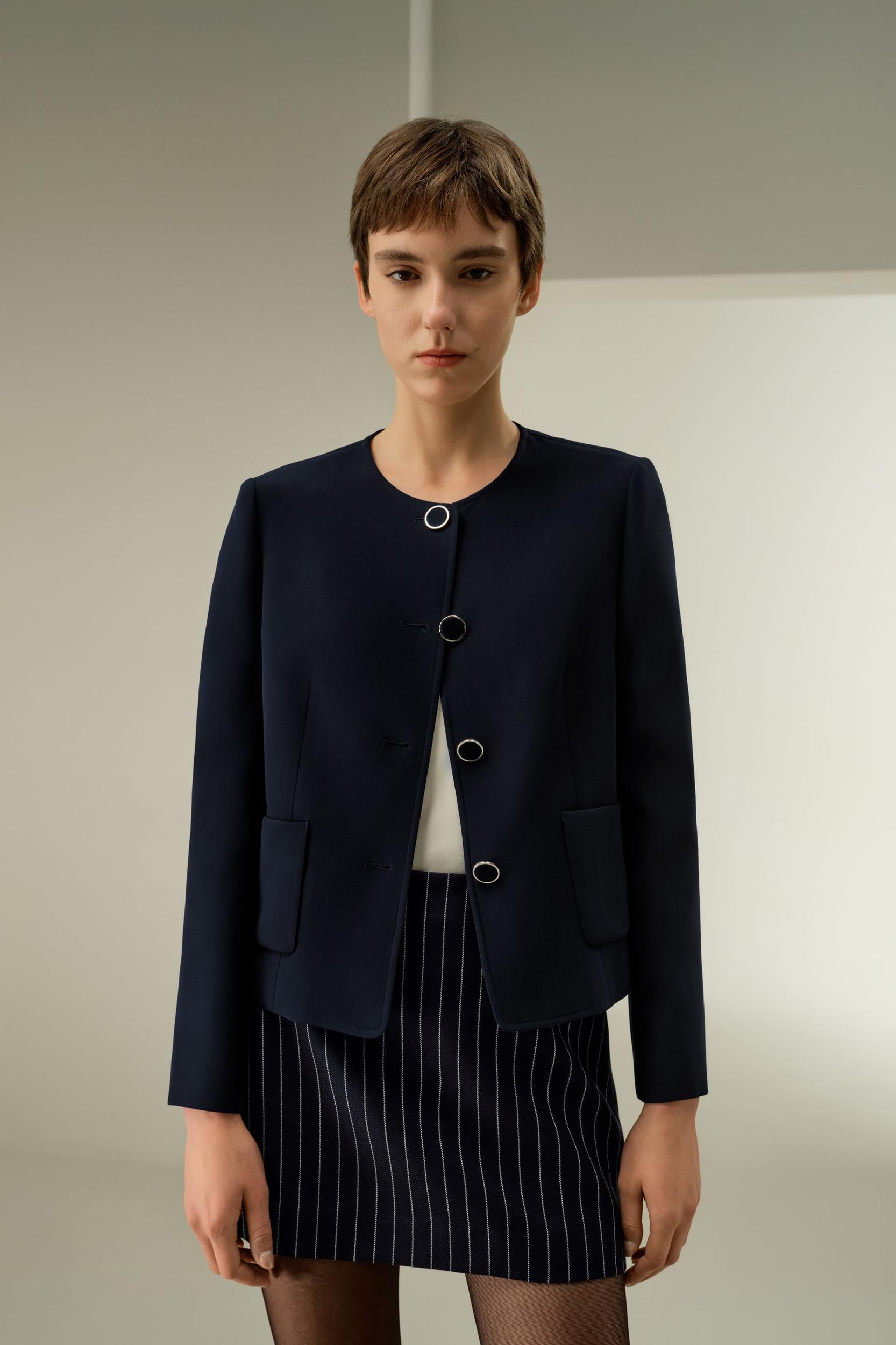 Tailored Silk Boxy Jacket Product Image