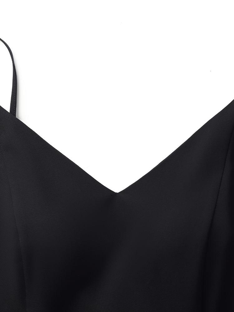 Women Spaghetti Strap Midi Dress With Detachable Chest Pads Product Image