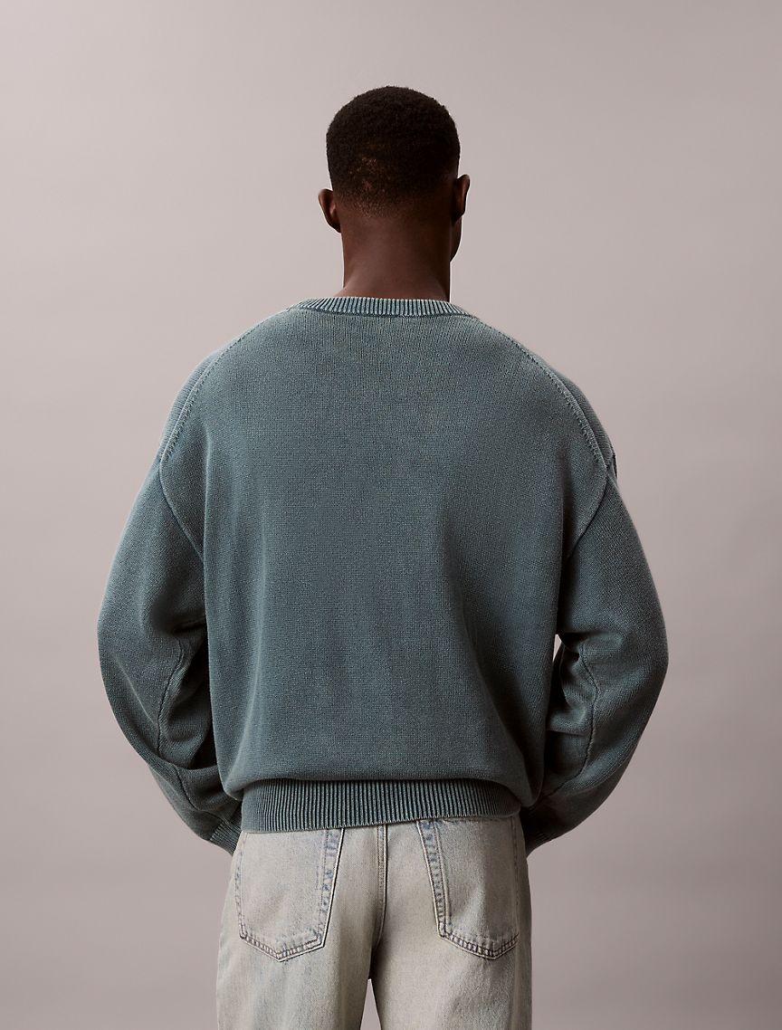 Cotton Relaxed Crewneck Sweater Product Image