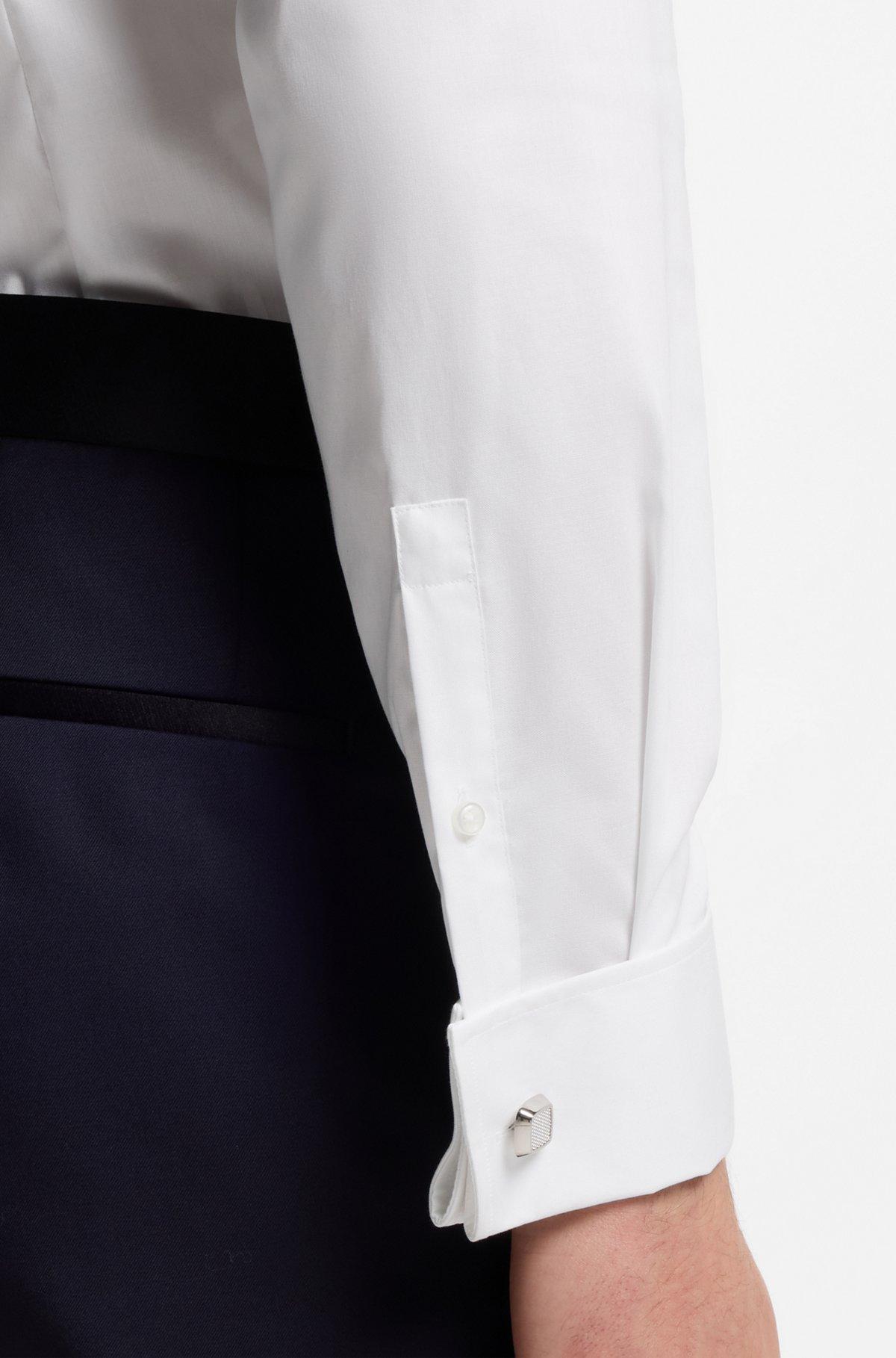 Easy-iron slim-fit shirt in stretch-cotton poplin Product Image