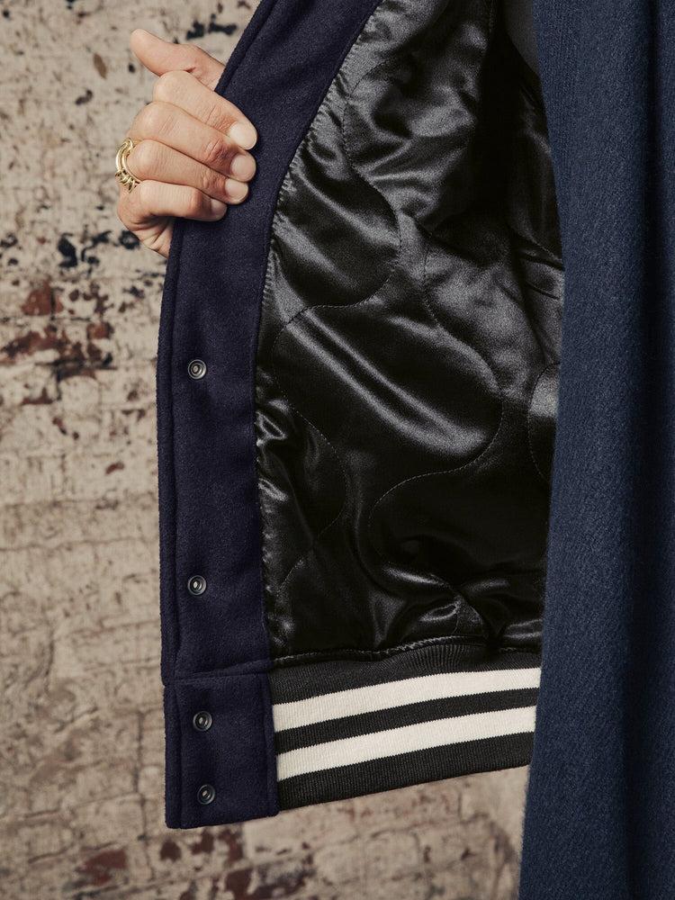 WOMEN'S MA-1 WOOL VARSITY JACKET (REPLICA BLUE) Product Image