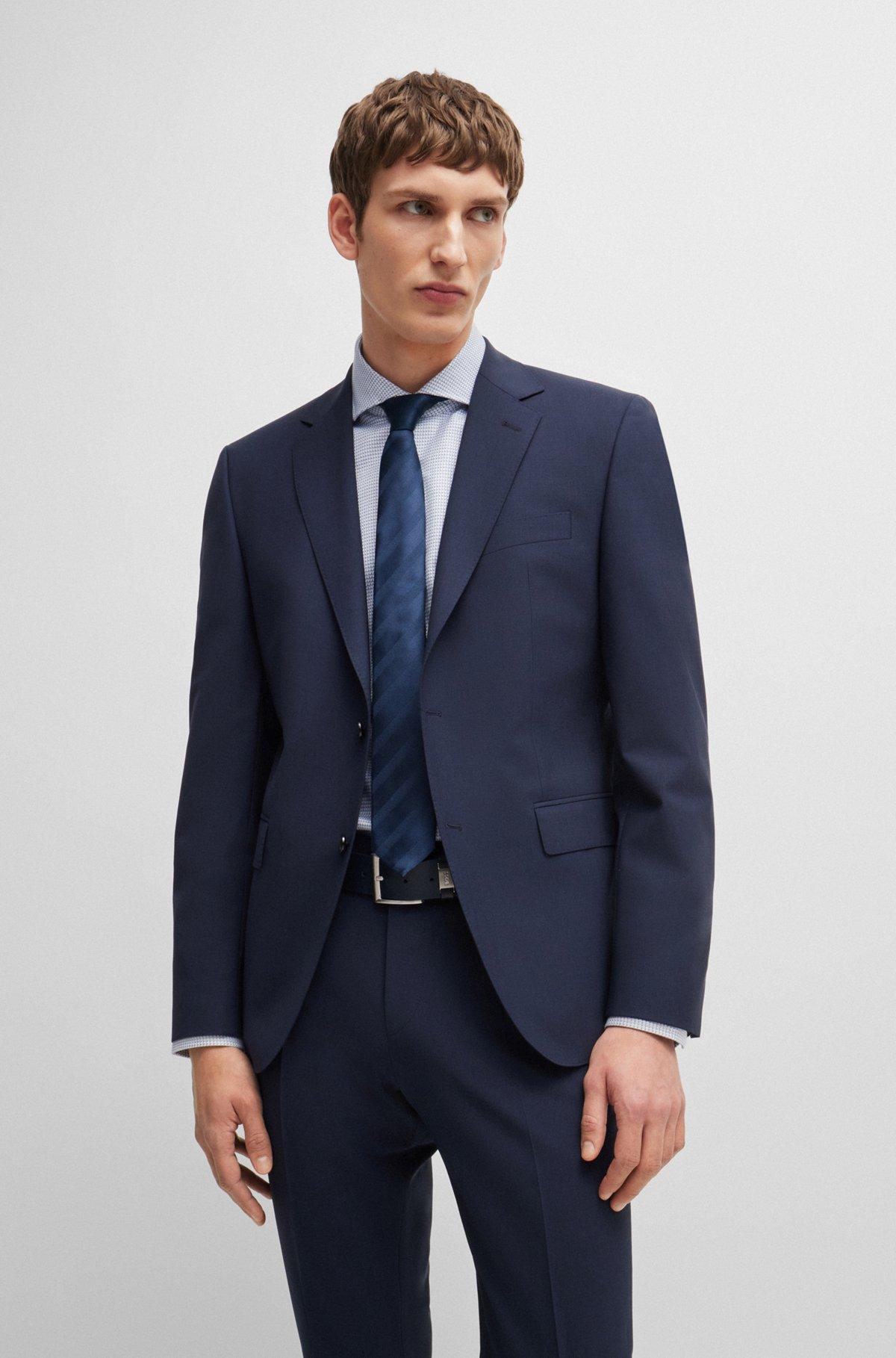 Regular-fit shirt in structured cotton twill Product Image