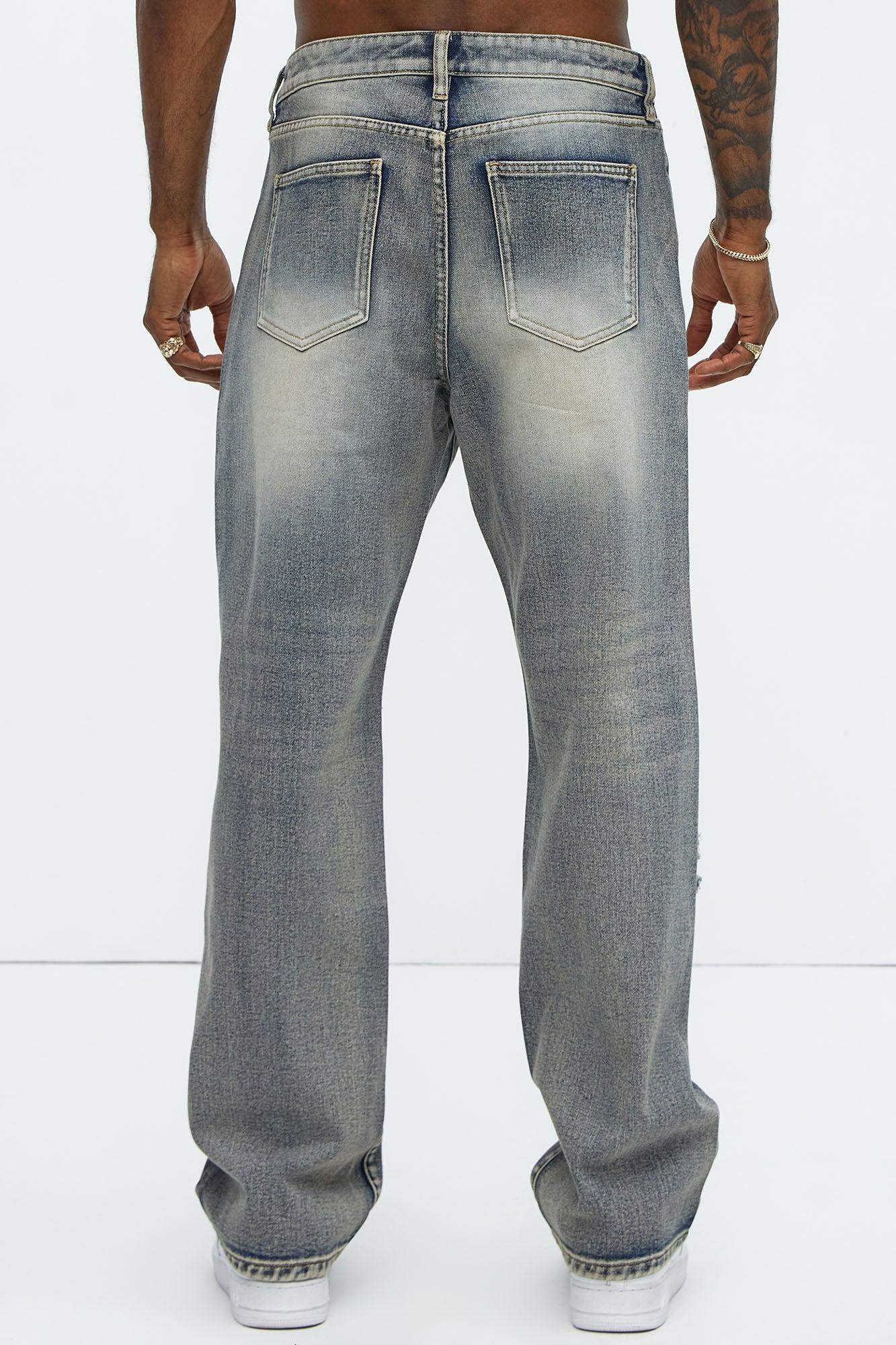 Come Adjust Stitched Straight Jeans - Vintage Blue Wash Product Image