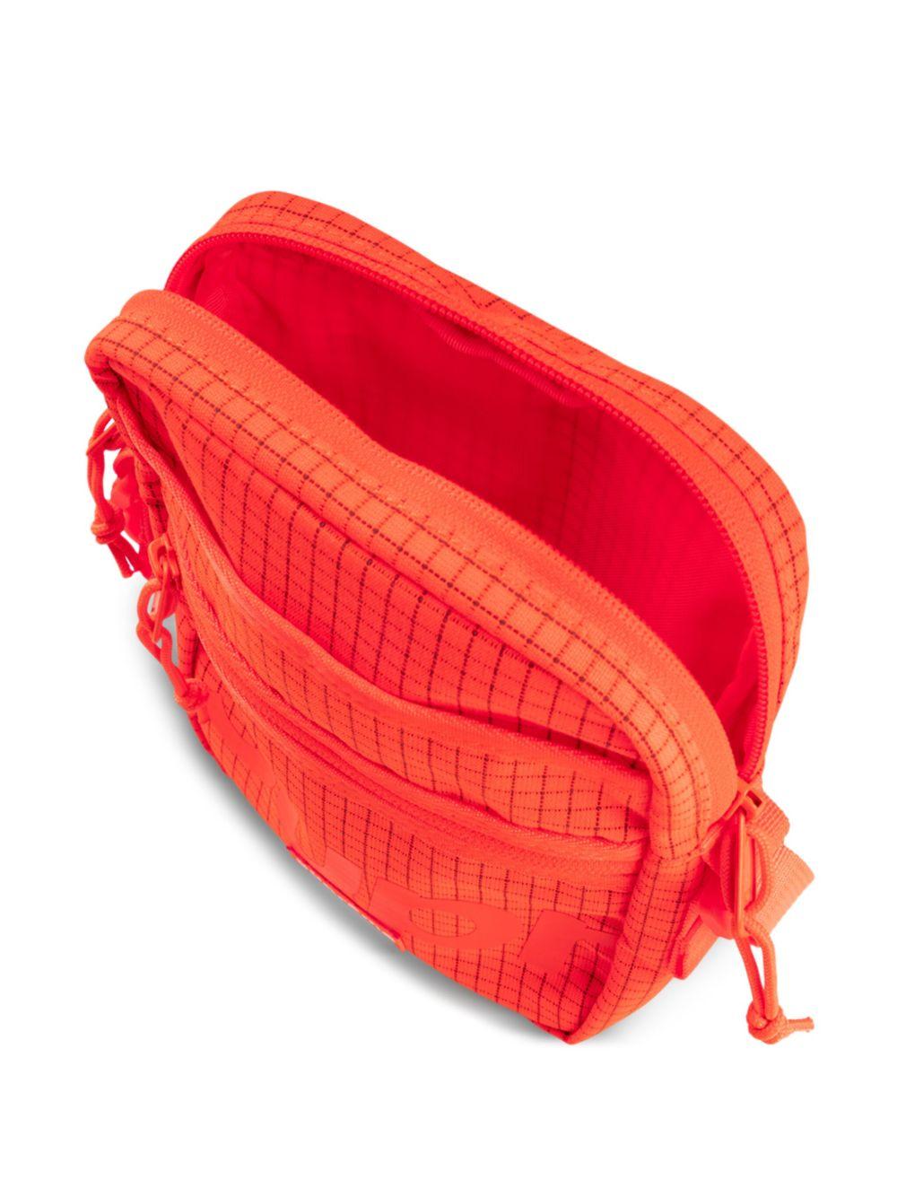 logo-print grid-pattern shoulder bag Product Image