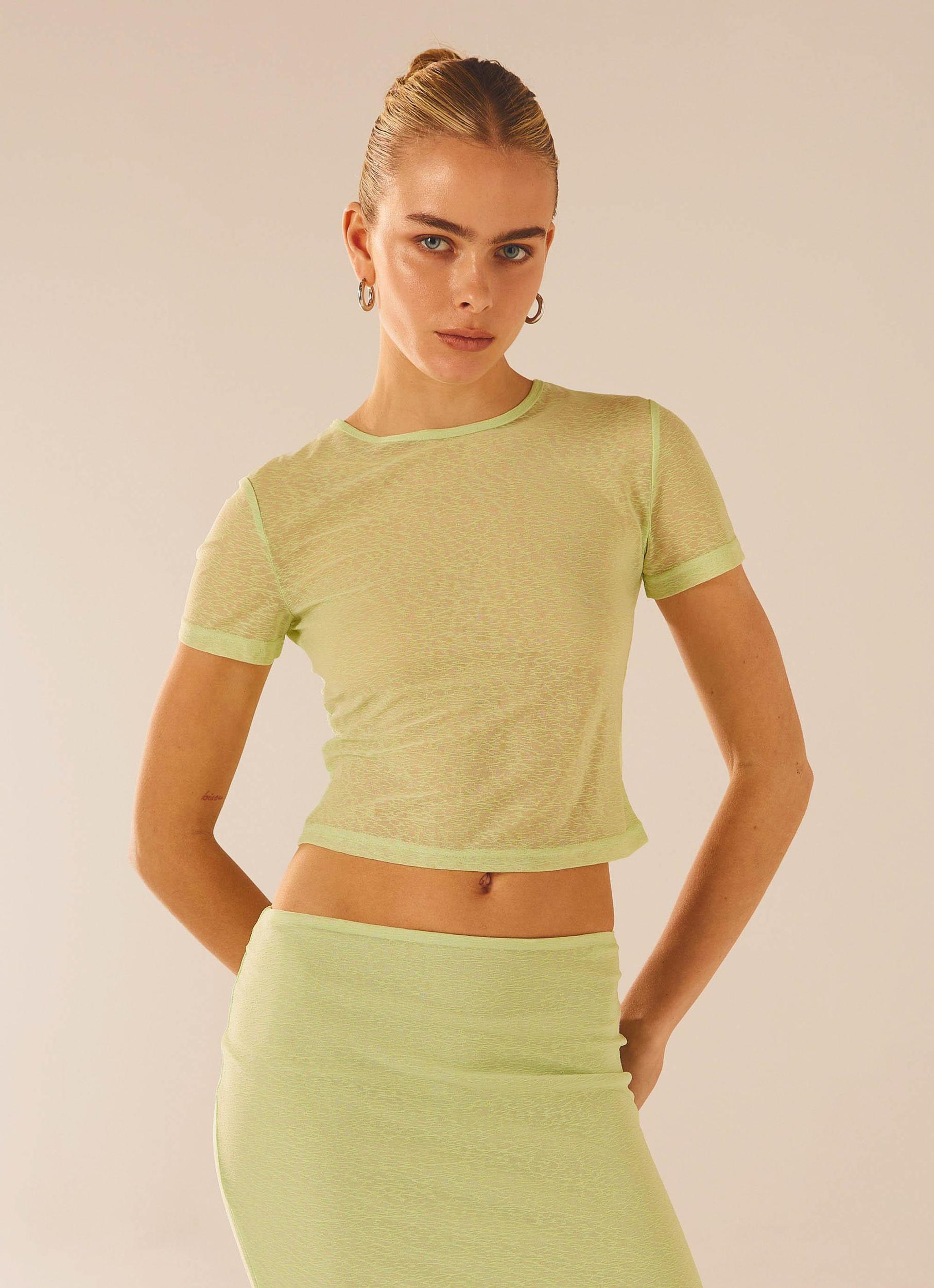 Just Like Magic Mesh Tee - Lime Product Image