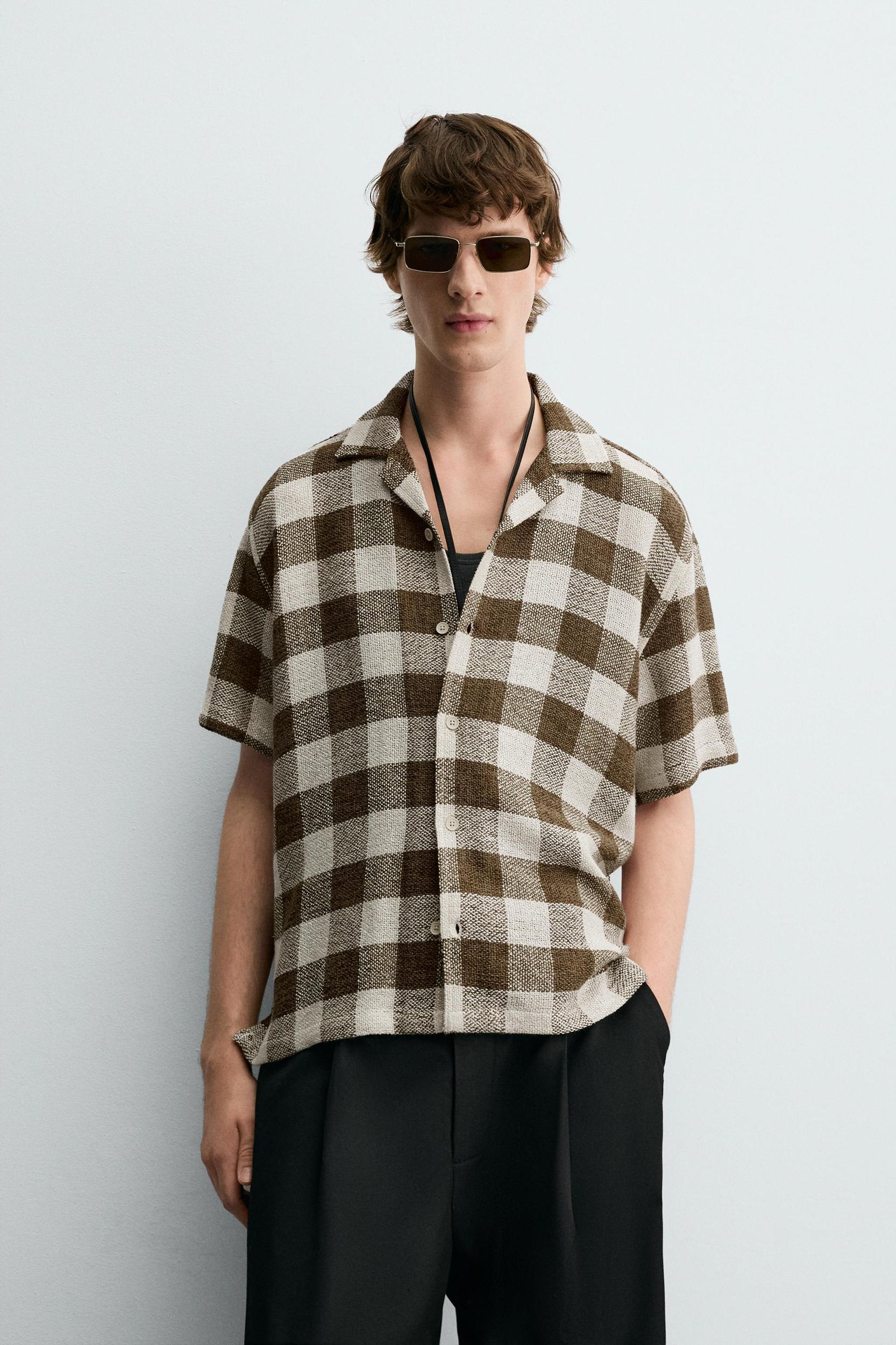 TEXTURED PLAID SHIRT Product Image