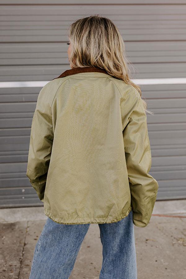 Crisp Mornings Cargo Jacket in Sage Product Image