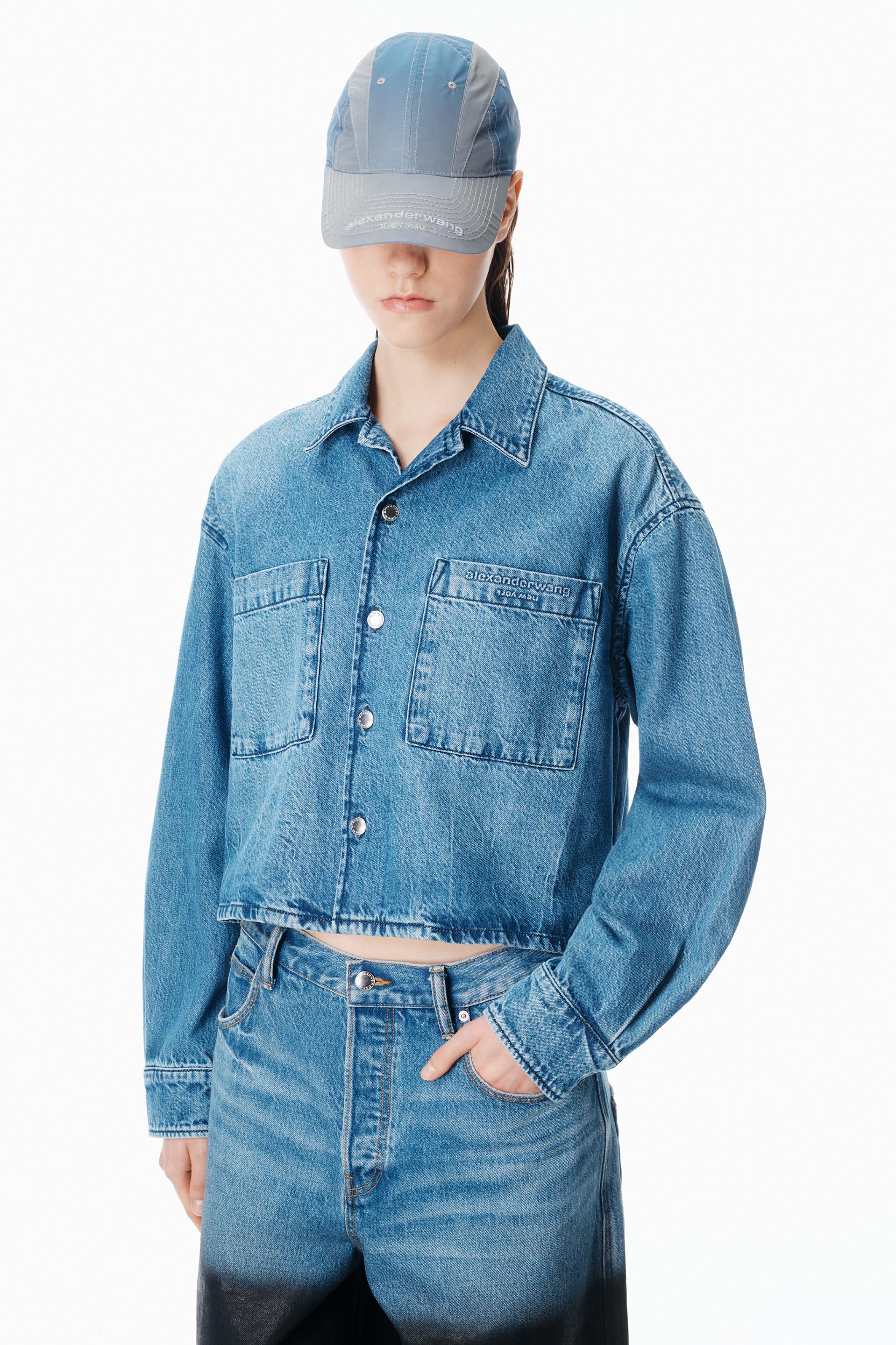 Cropped Long Sleeve Shirt Product Image