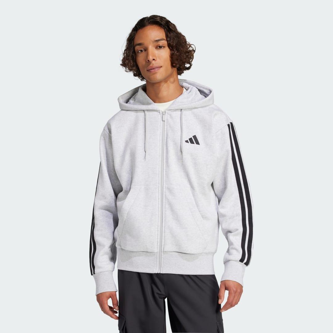 Essentials 3-Stripes Fleece Hoodie Product Image