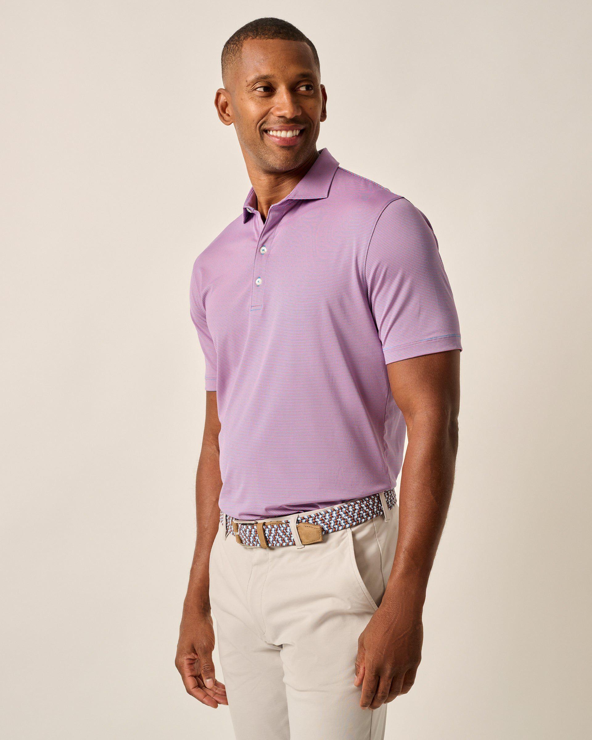 PerryGolf Performance Jersey Polo - Lyndonn Stripe Product Image