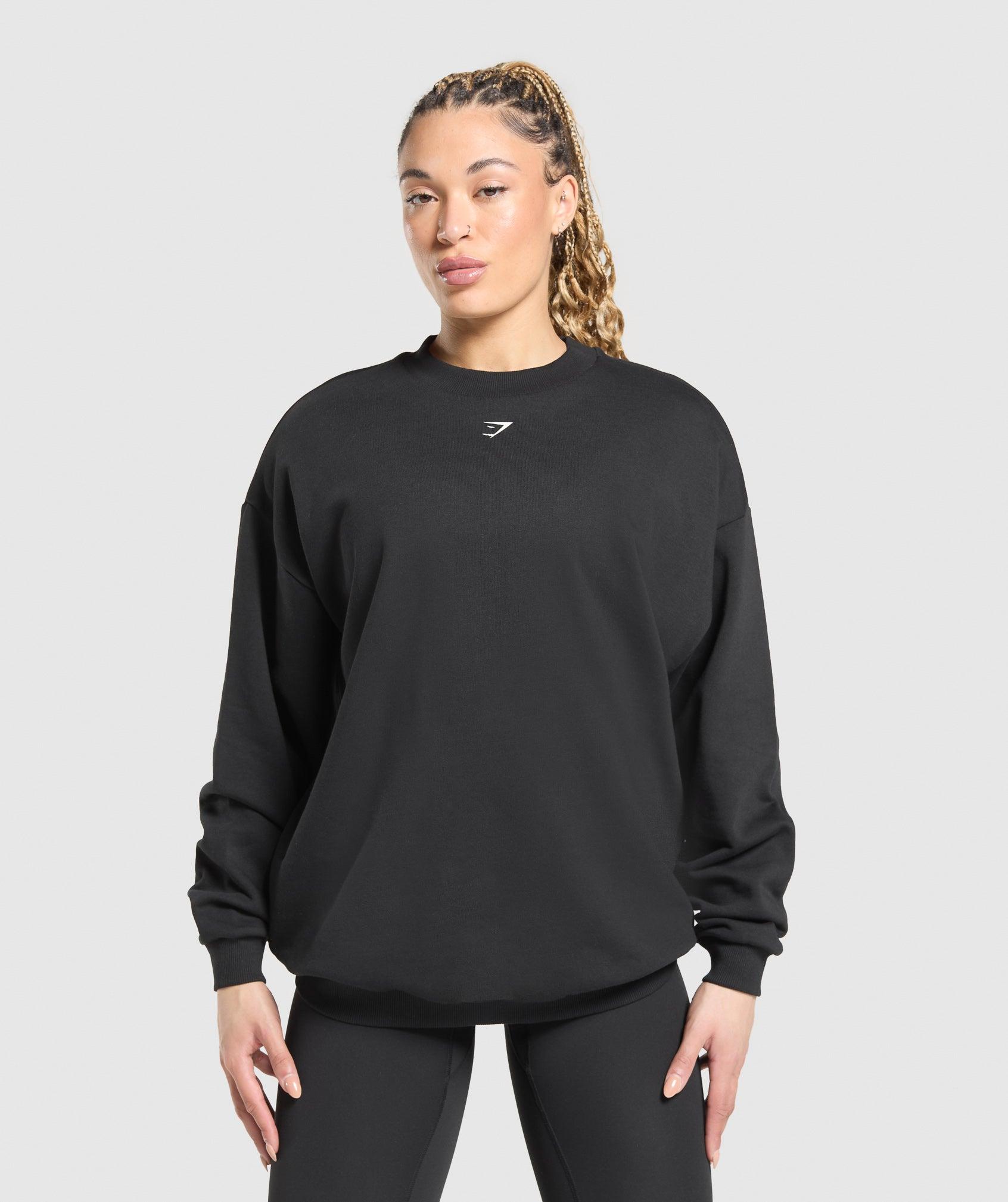 Gymshark Heavy Duty Graphic Oversized Pullover - Black Female Product Image