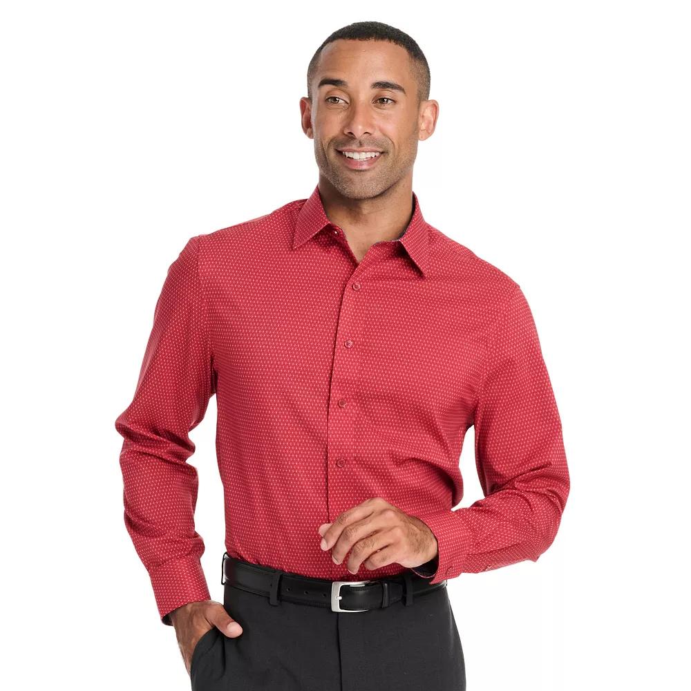 Men's Nick Graham Traveler Collection Performance Modern-Fit Stretch Dress Shirt, Size: 2XL-36/37, Red Product Image