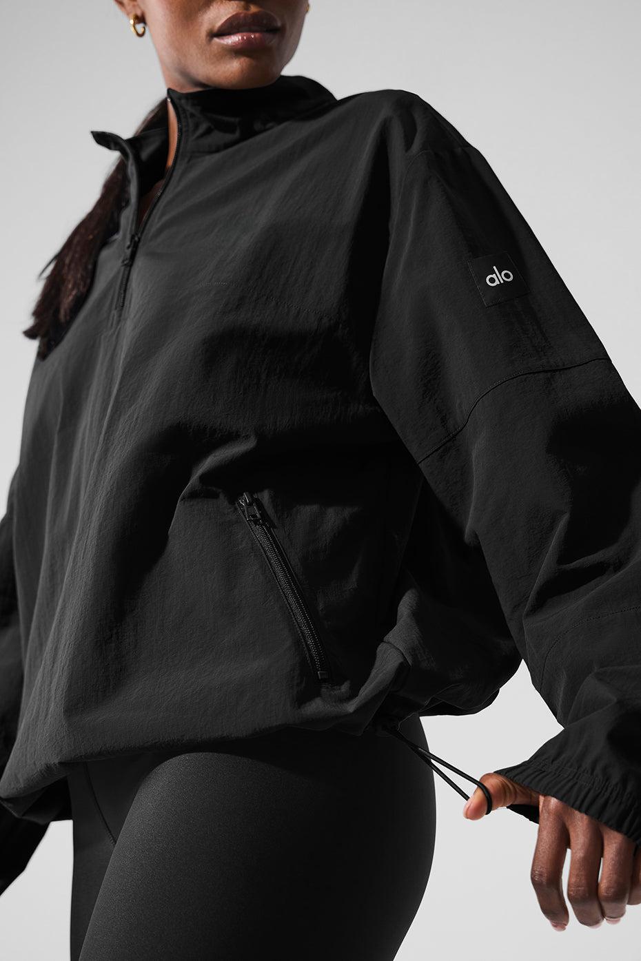 Light Weight Takeaway Track Pullover - Black Product Image