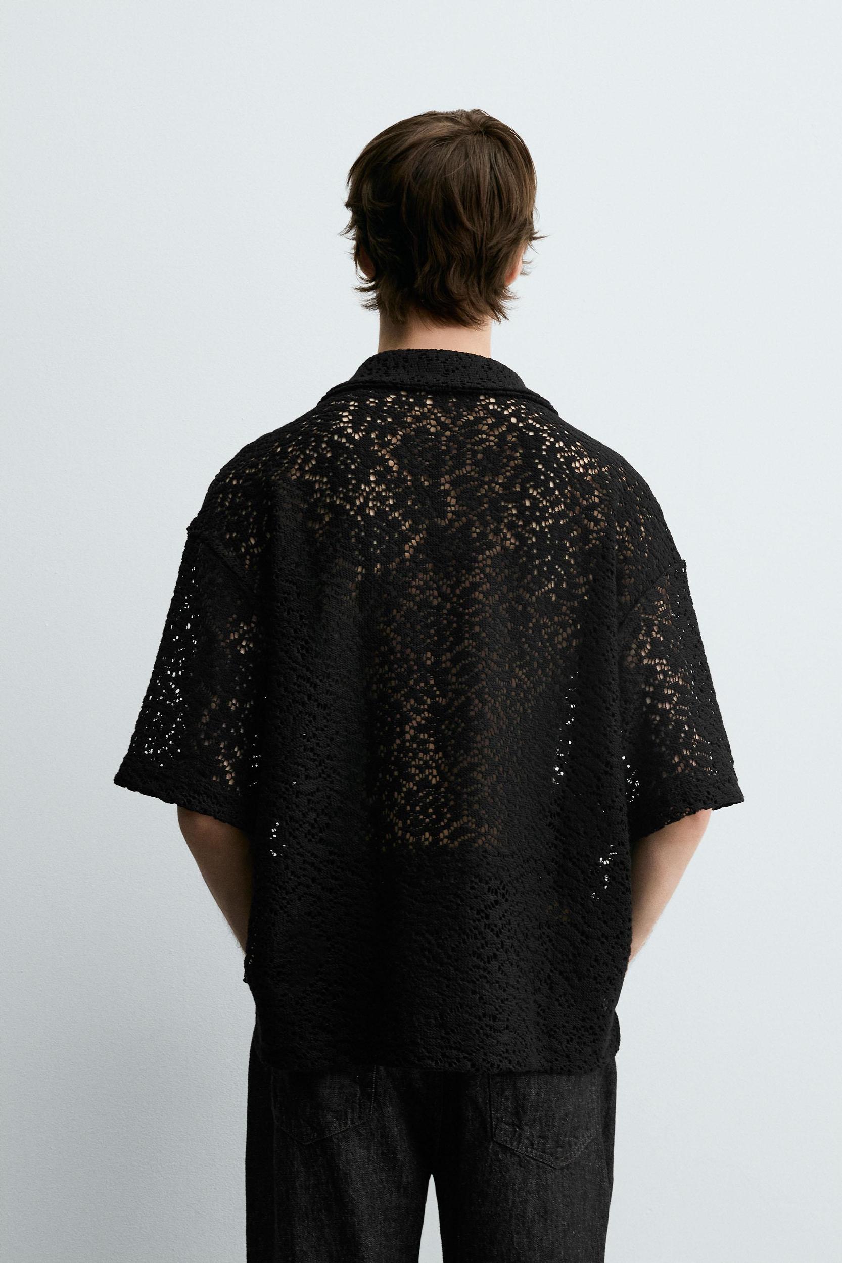 TEXTURED CROCHET SHIRT Product Image