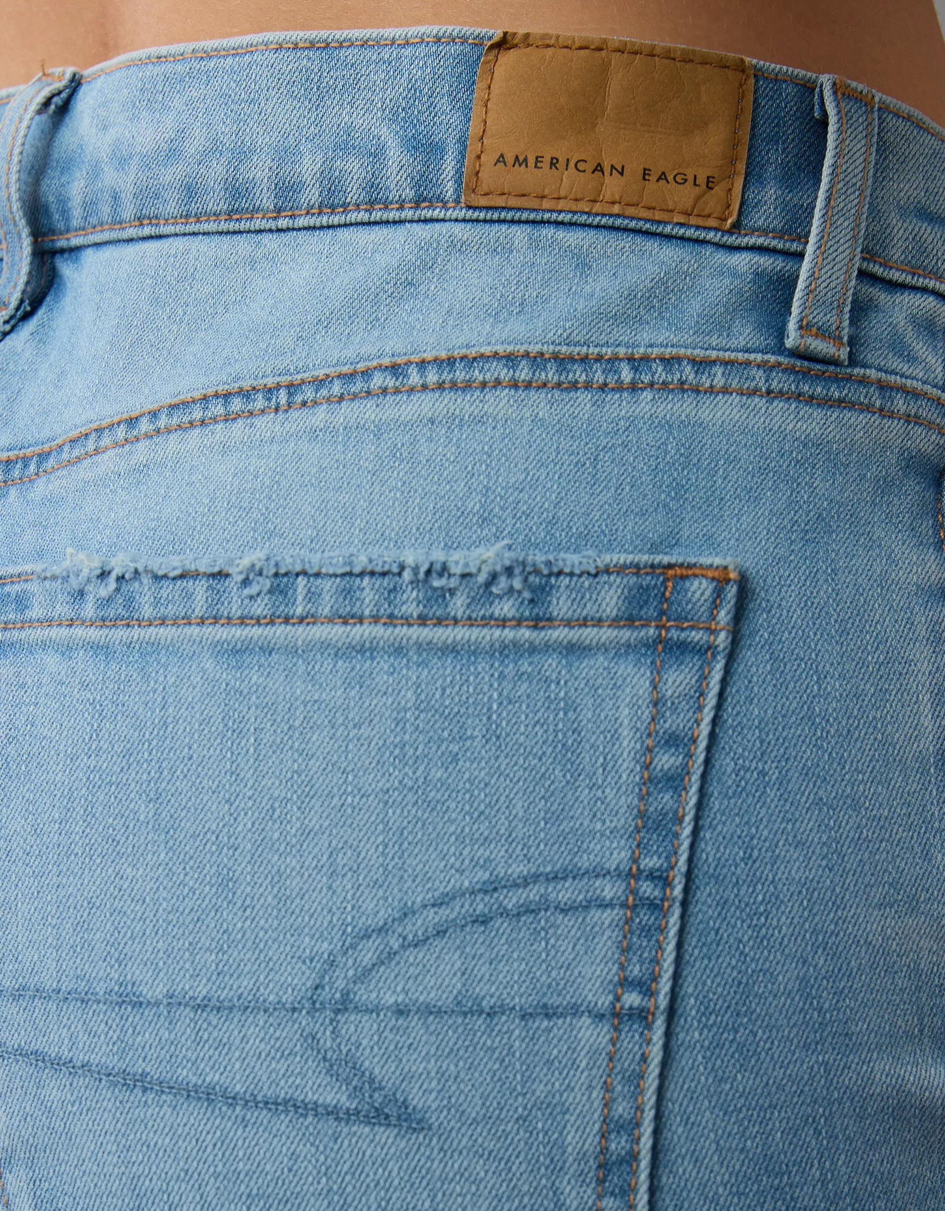 AE Stretch High-Waisted Stovepipe Cuffed Jean Product Image