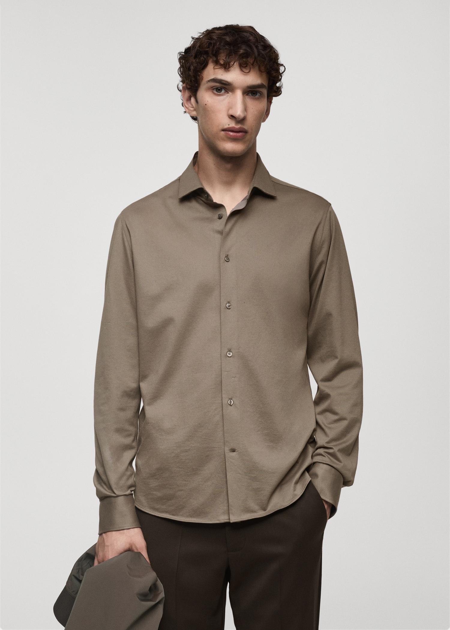 Crease-resistant regular-fit shirt - Men | MANGO USA Product Image