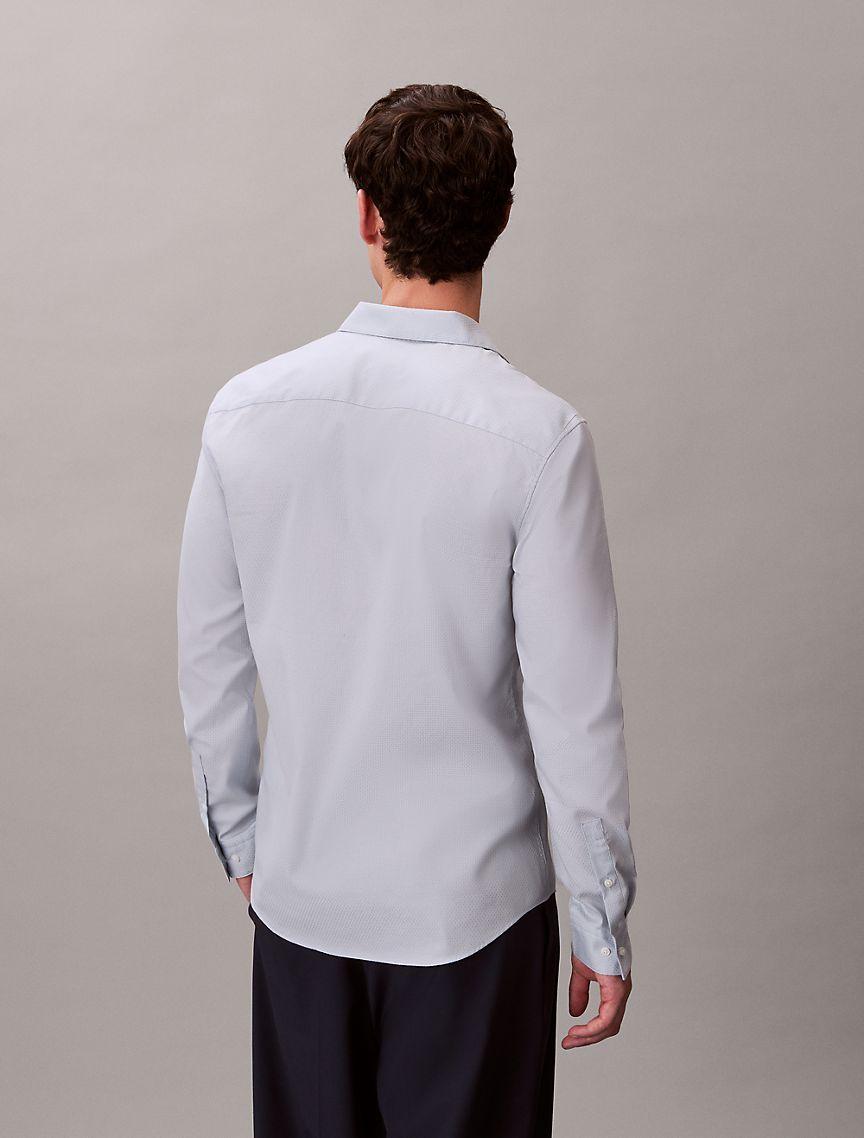 Geometric Jacquard Slim Button-Down Shirt Product Image