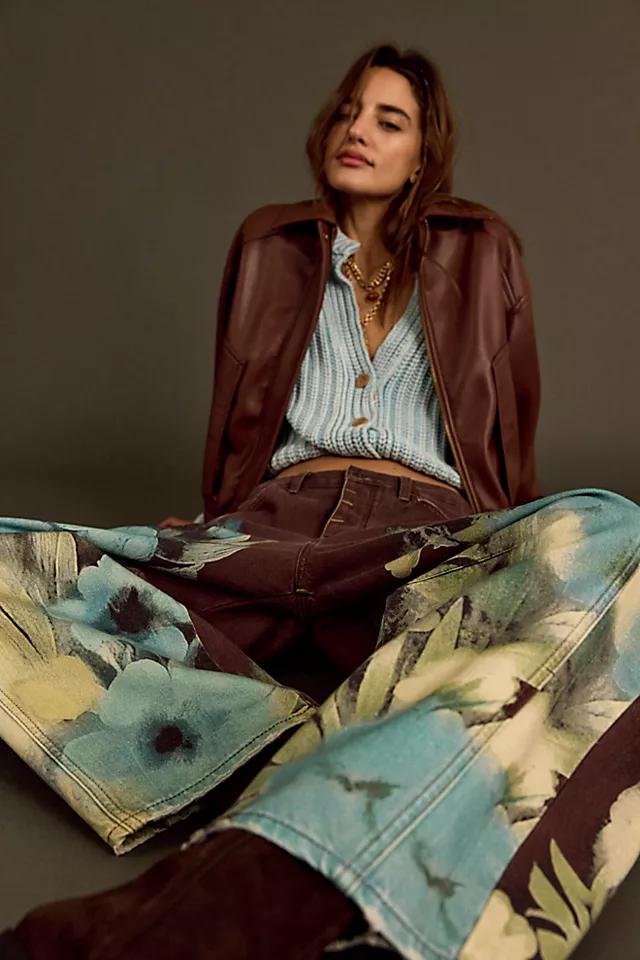 We The Free Good Luck Printed Barrel Jeans Product Image